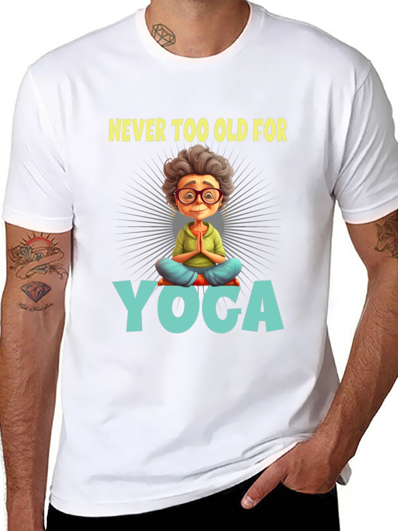 Never Too Old for Yoga Graphic Tee