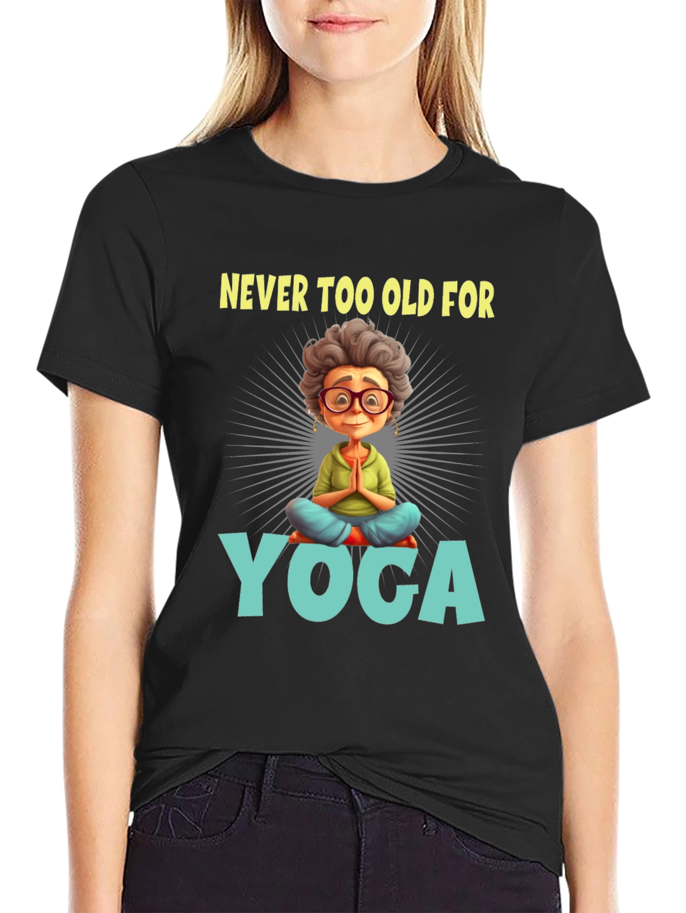 Never Too Old for Yoga Graphic Tee