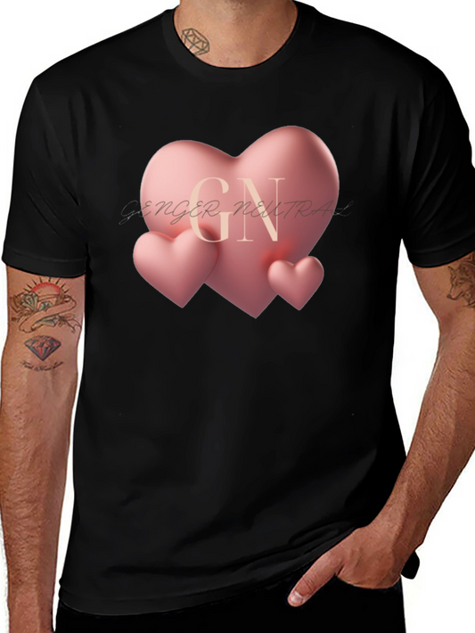 Heart Graphic Black T-Shirt - Gender Neutral