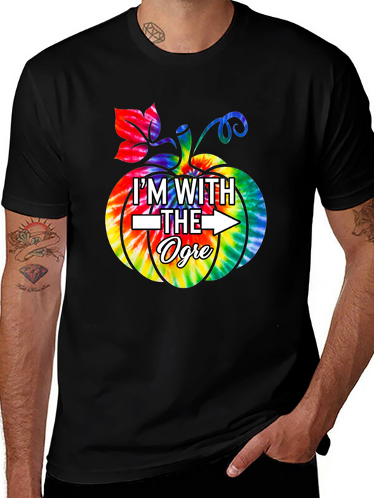 Im With The Ogre Tie Dye Pumpkin Halloween Shirt