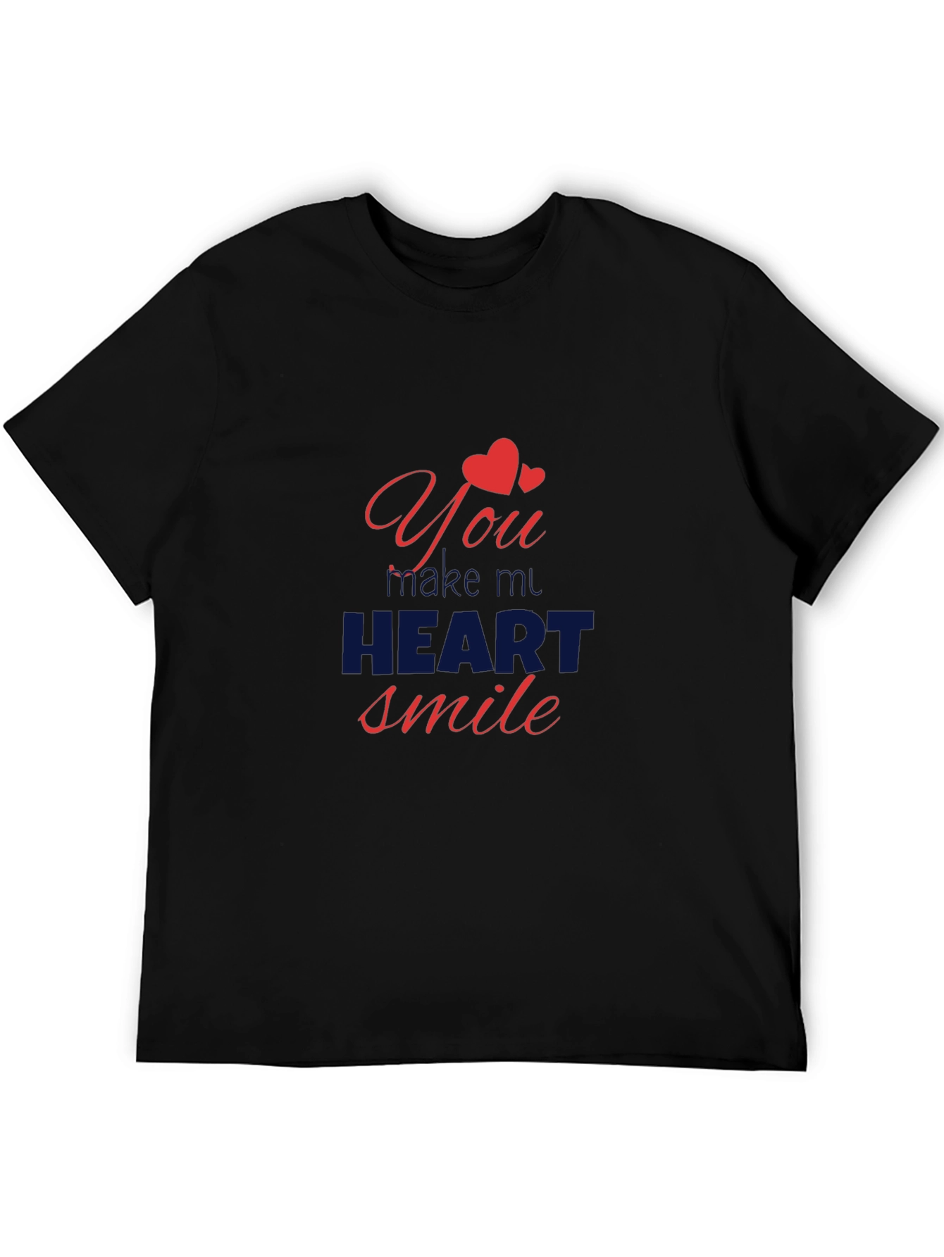 Heart Smile Black Graphic Tee