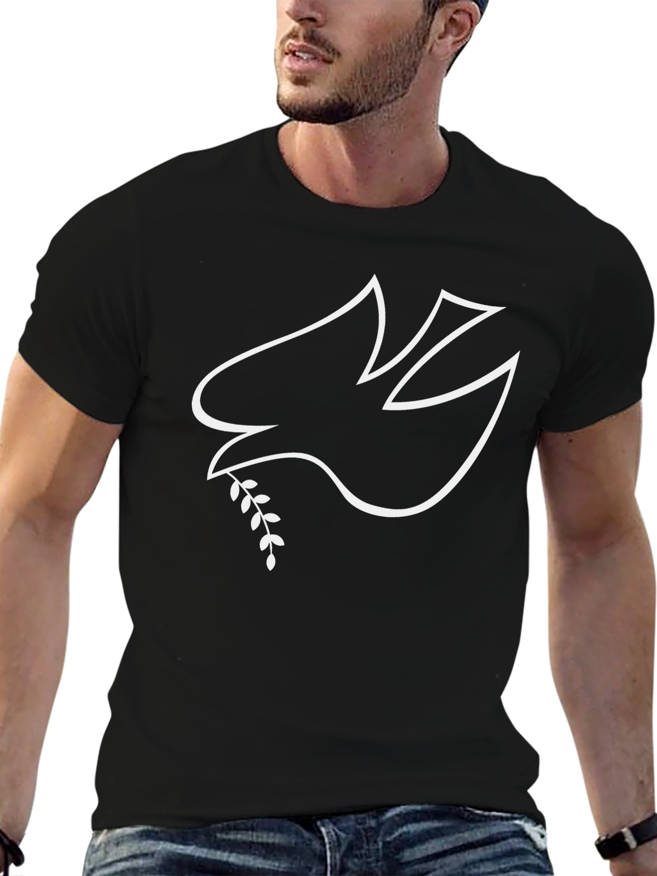 Dove Peace Graphic T-Shirt - Black