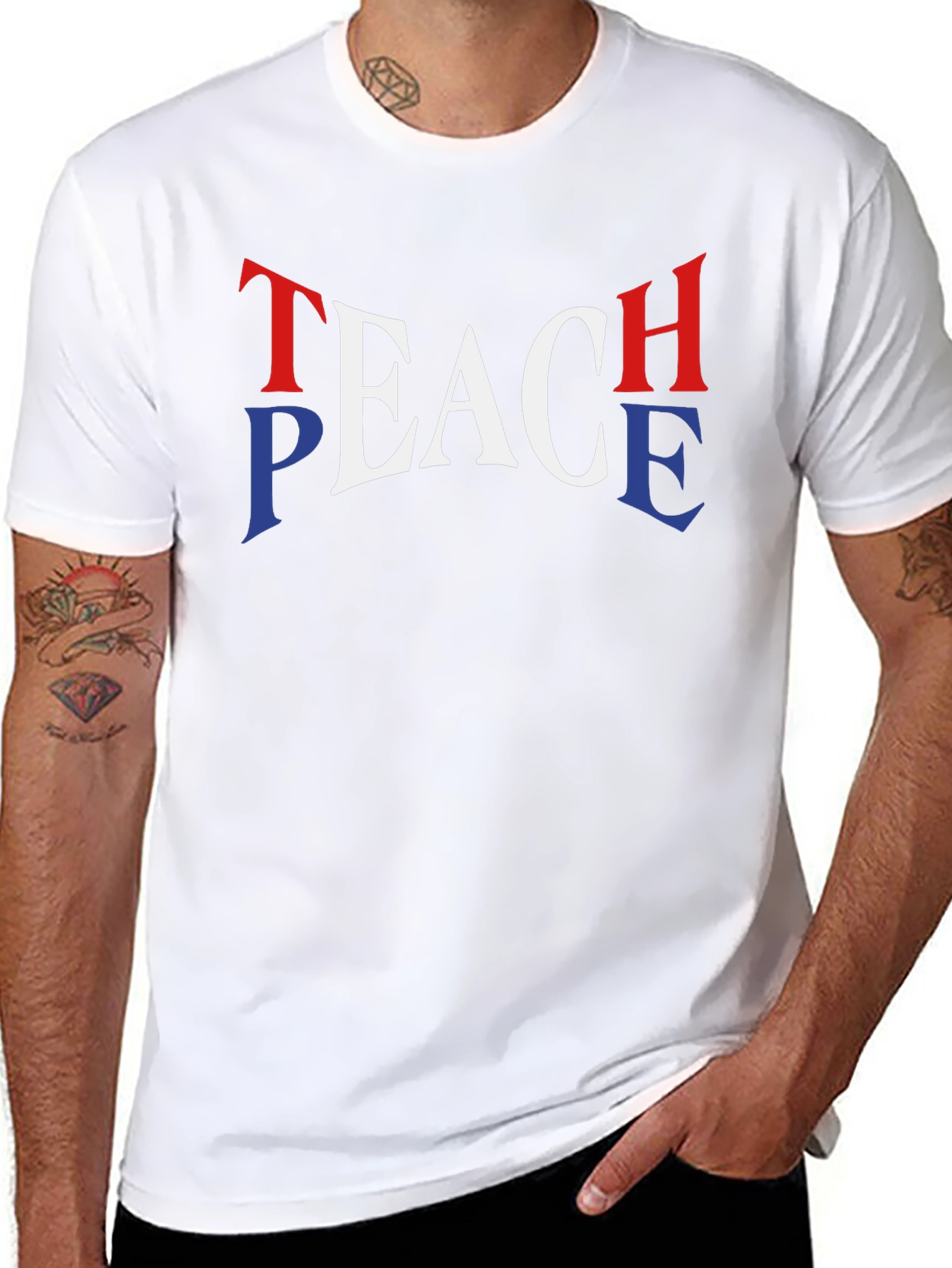 Teach Peace Graphic T-Shirt - Black
