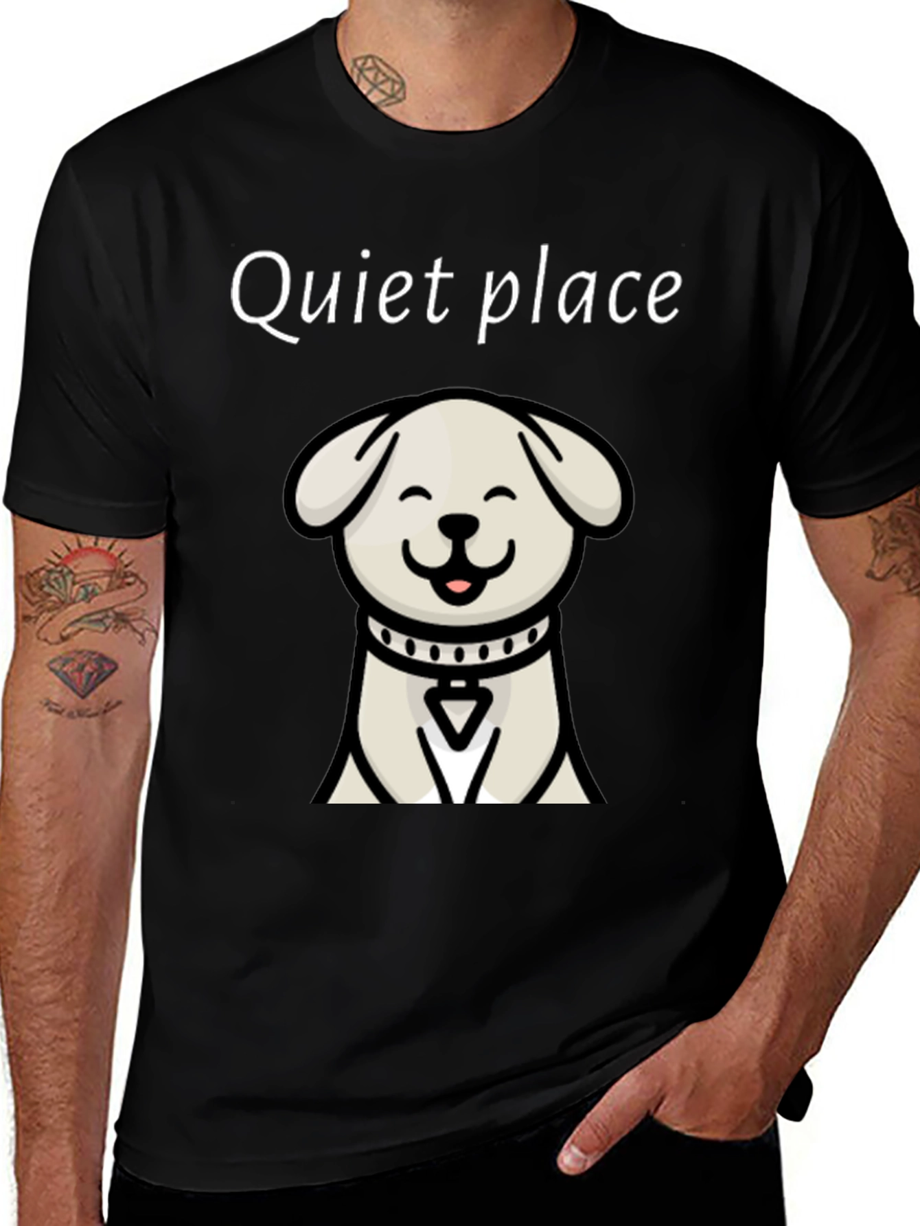 Quiet Place Dog Graphic T-Shirt - Soft Cotton Blend