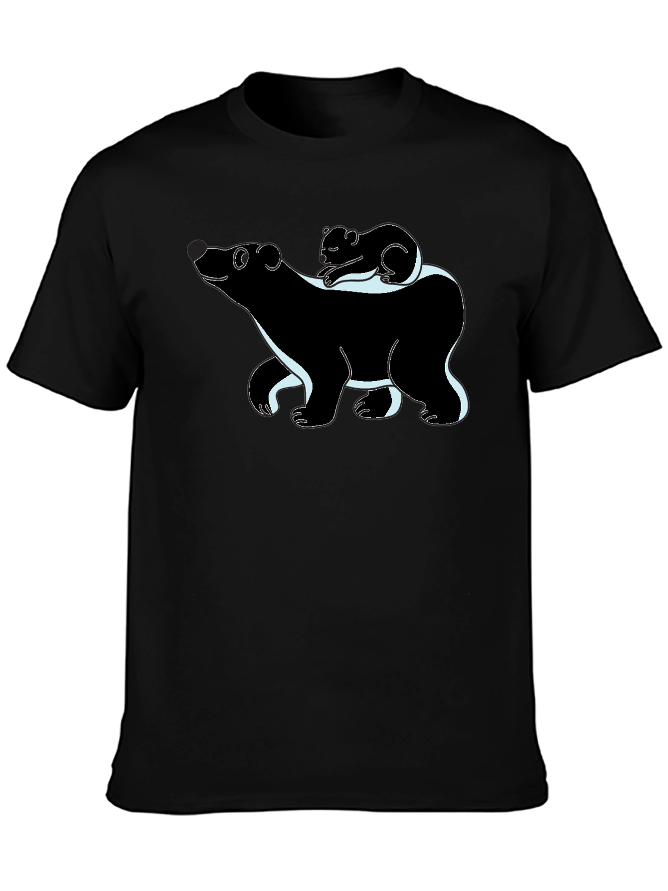 Bear & Koala Graphic T-Shirt - Black Cute Animals