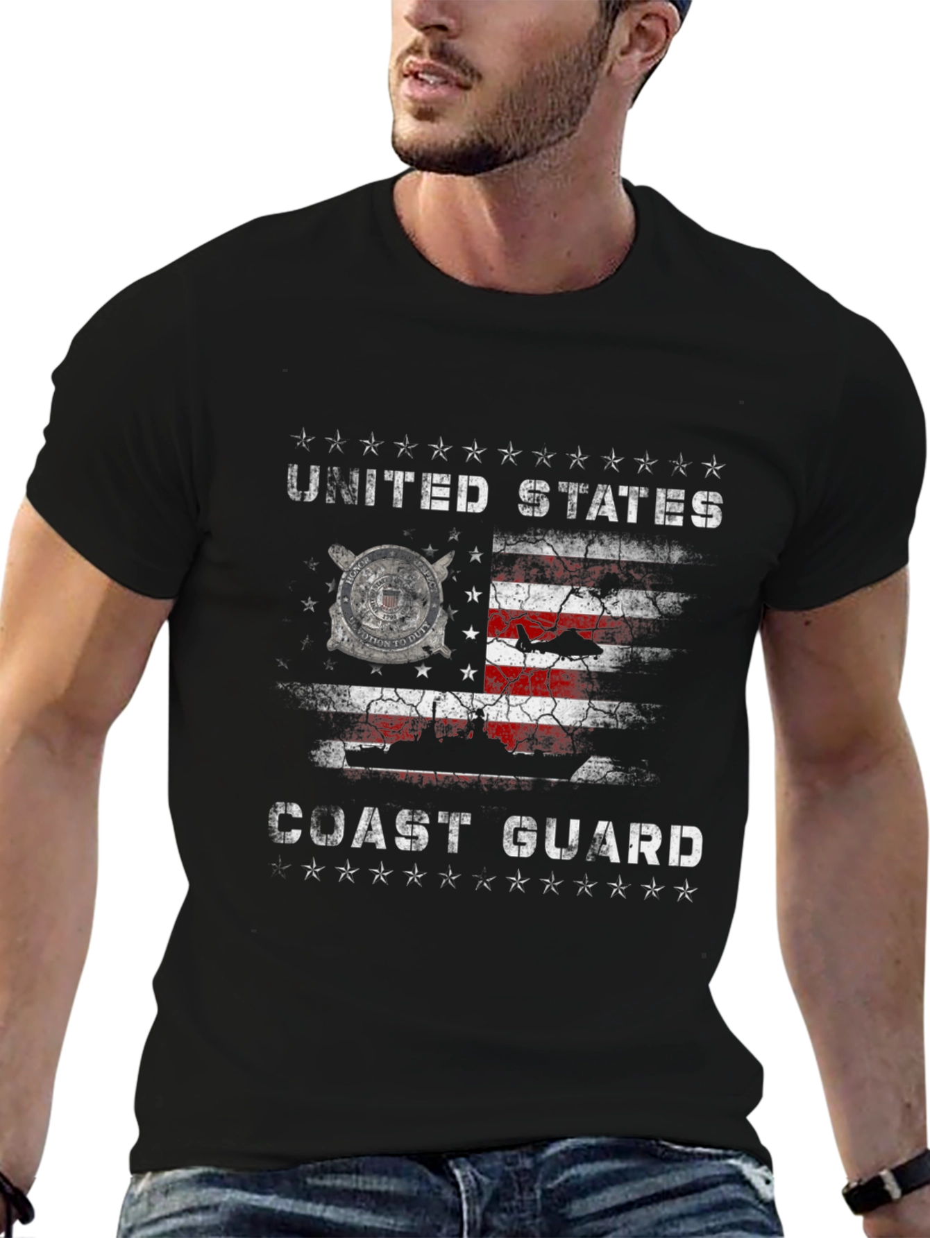 US Coast Guard Flag Graphic Tee