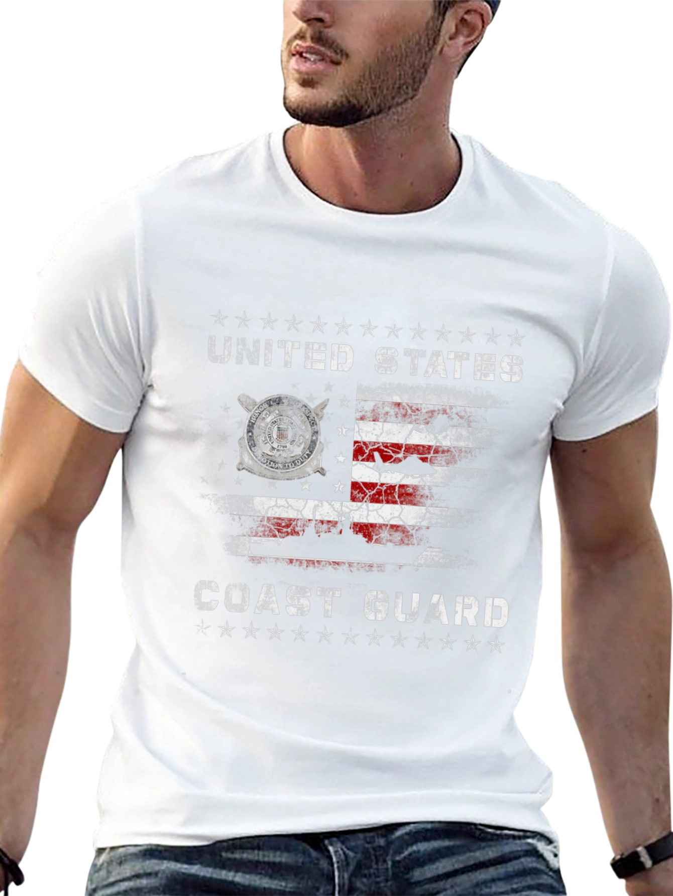 US Coast Guard Flag Graphic Tee