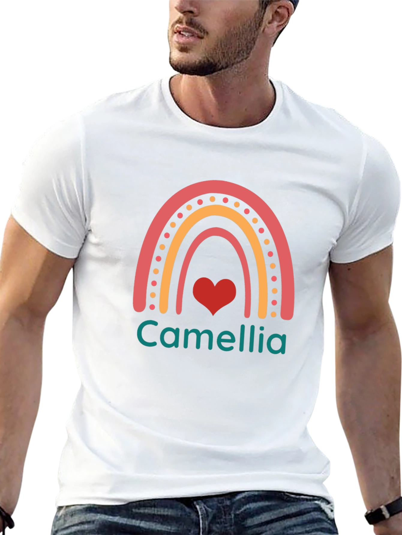 Rainbow Camellia Graphic Tee