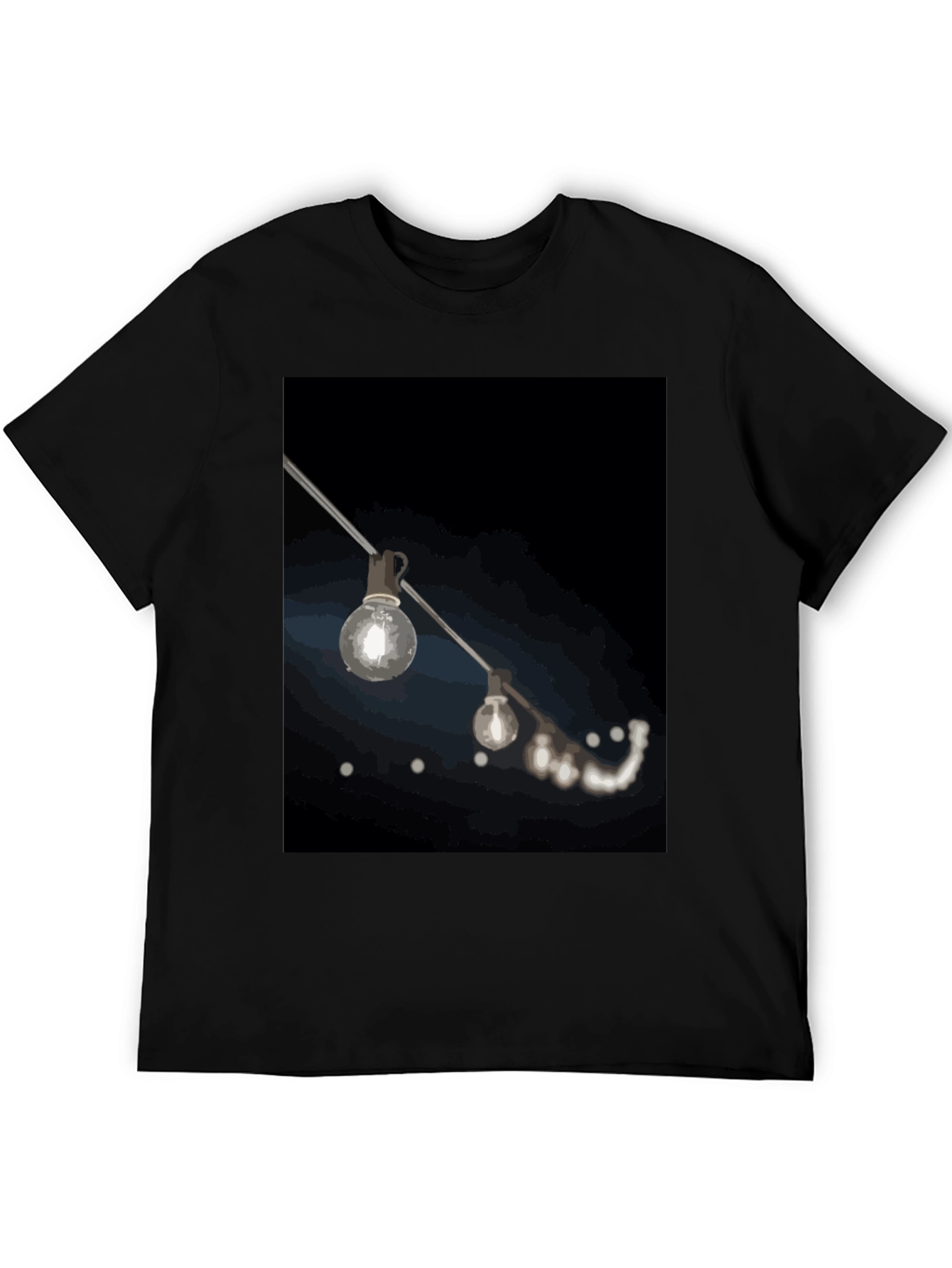 String Lights Graphic Black T-Shirt