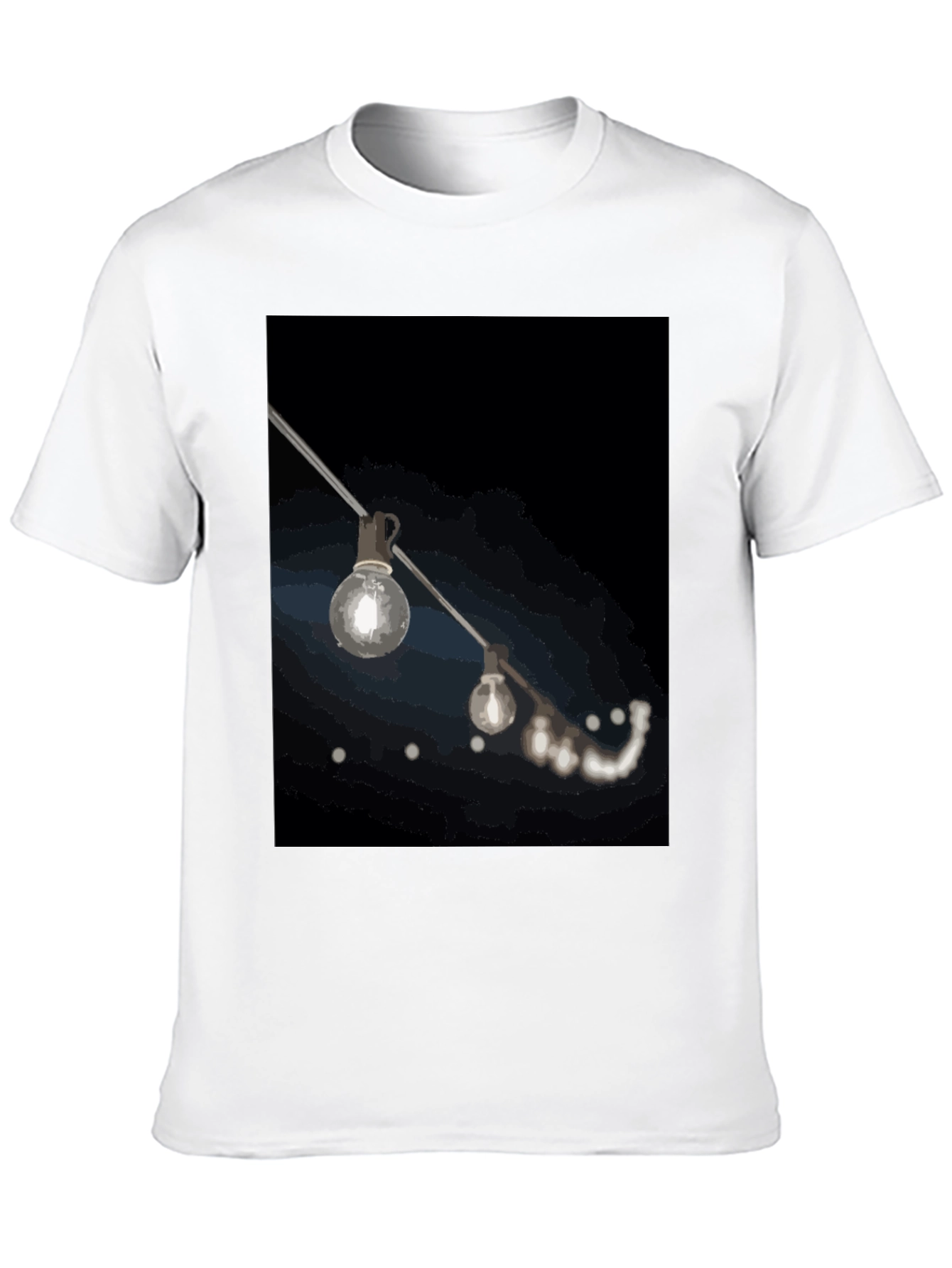 String Lights Graphic Black T-Shirt