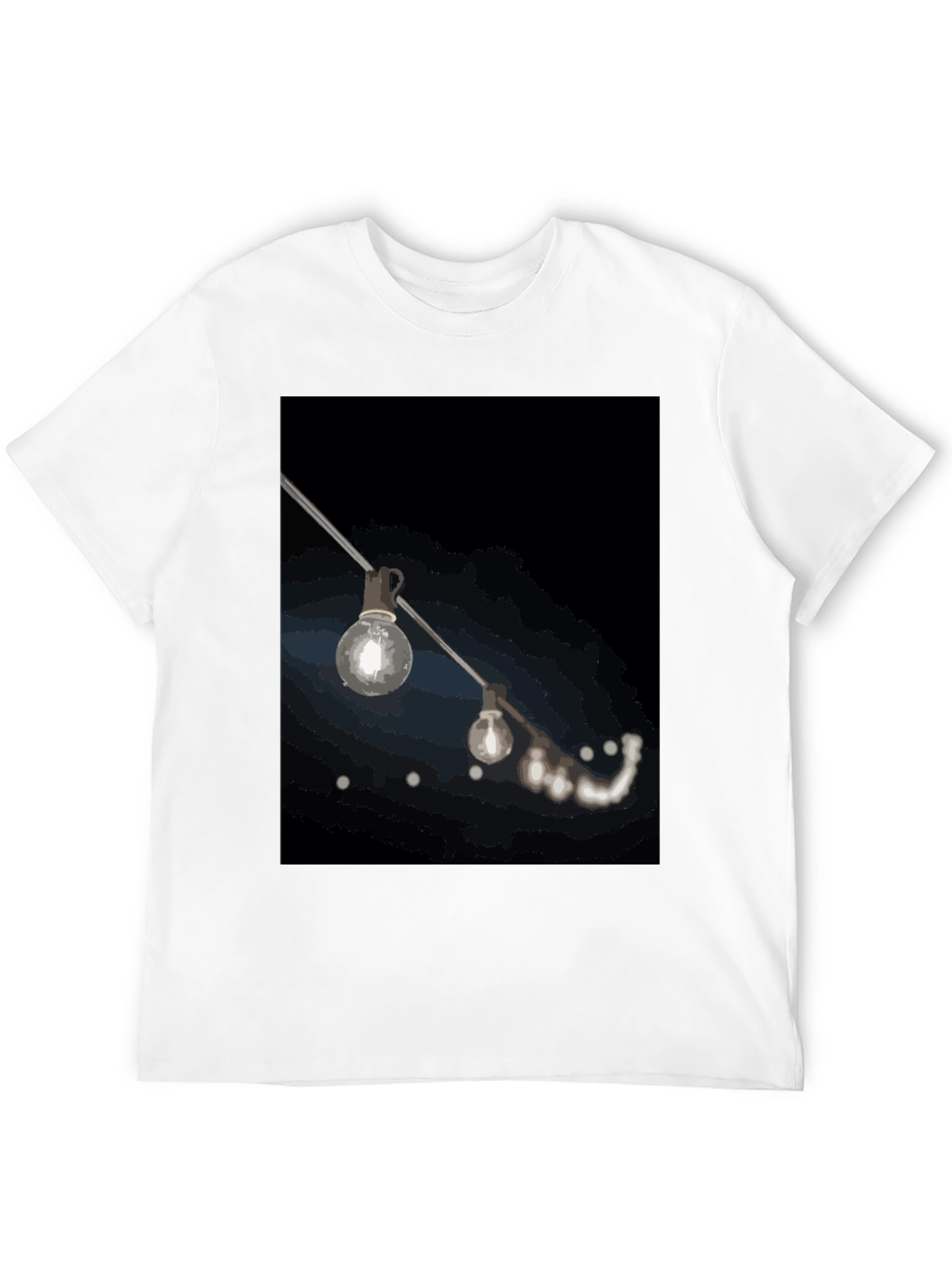 String Lights Graphic Black T-Shirt