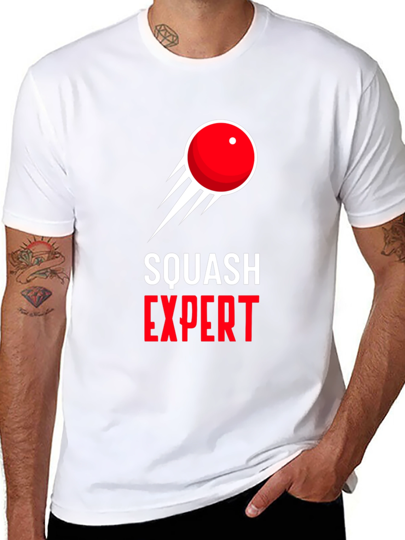 Squash Expert Graphic Tee - Black Cotton T-Shirt