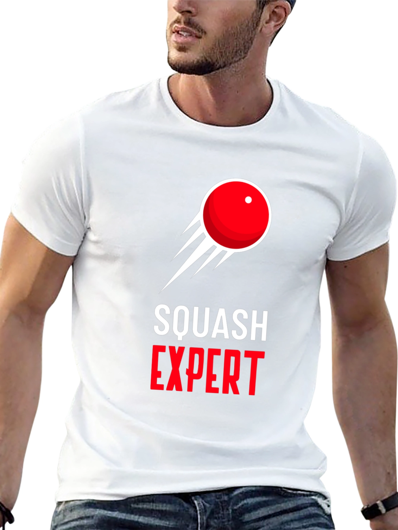 Squash Expert Graphic Tee - Black Cotton T-Shirt