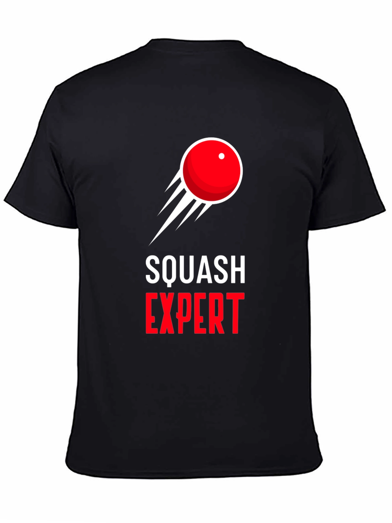 Squash Expert Graphic Tee - Black Cotton T-Shirt
