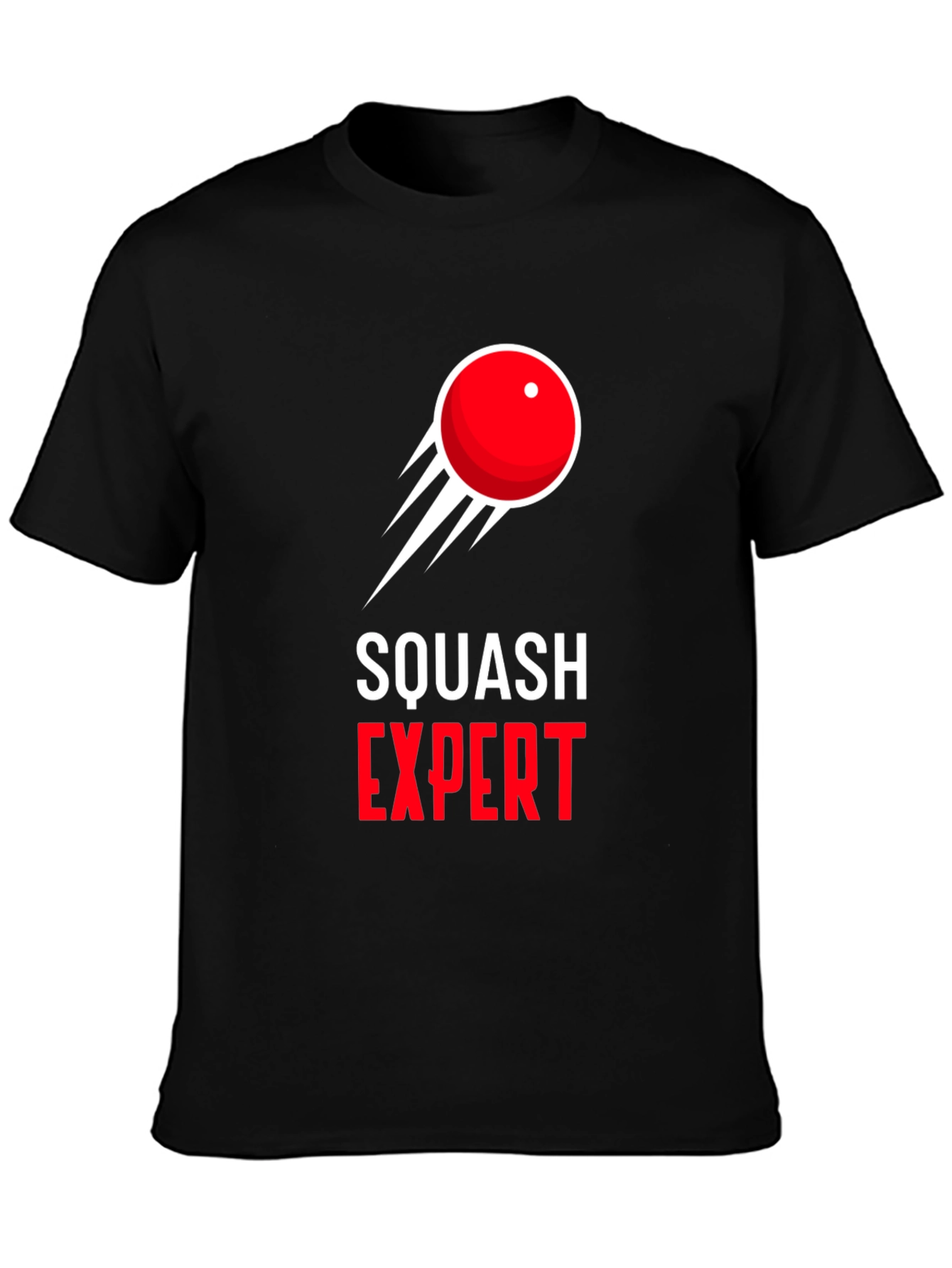 Squash Expert Graphic Tee - Black Cotton T-Shirt