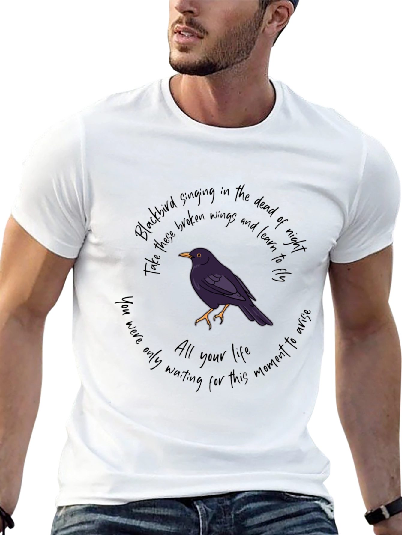 Blackbird Lyric T-Shirt: Motivational Graphic Tee