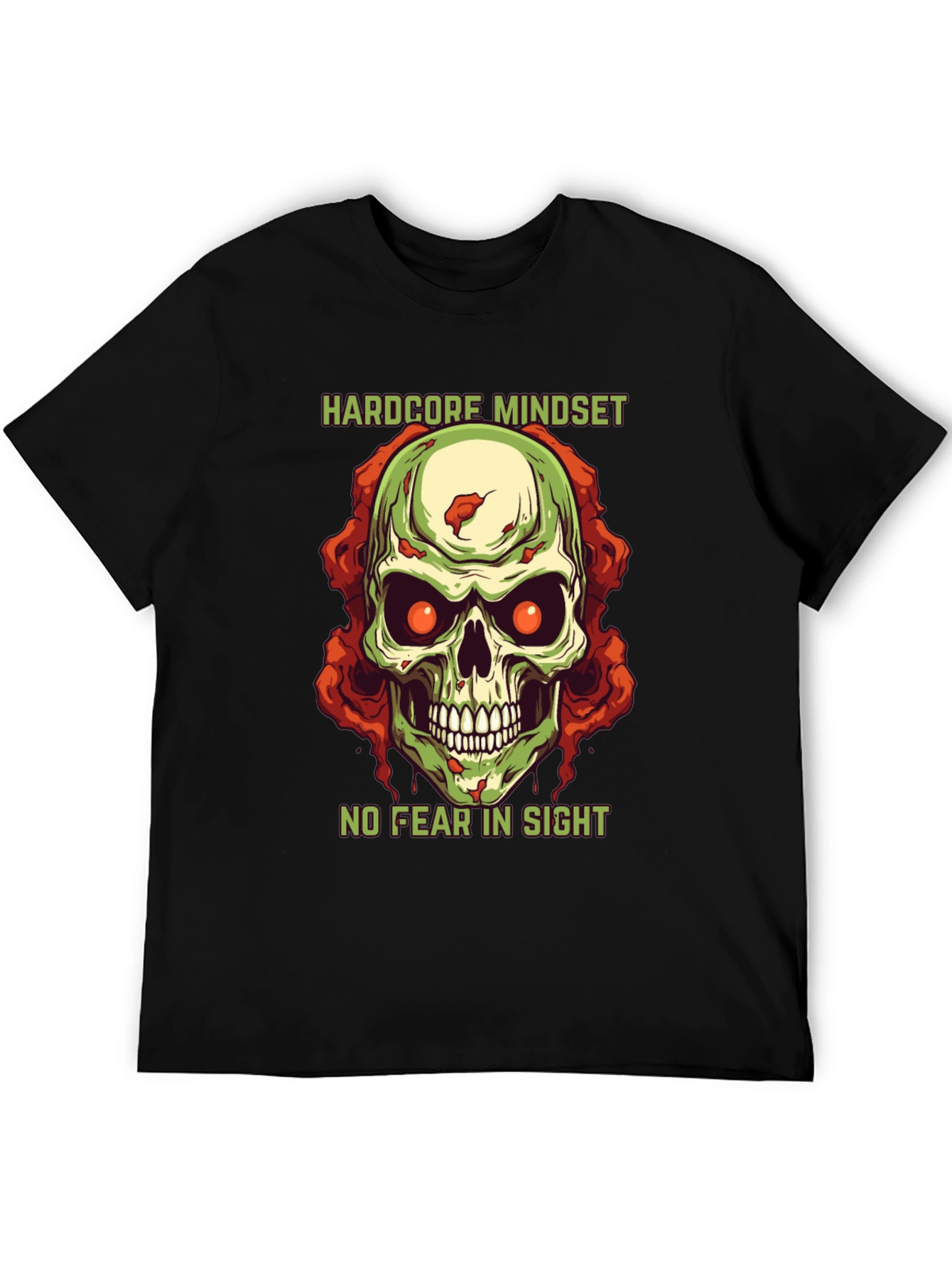 Hardcore Mindset Skull Graphic T-Shirt