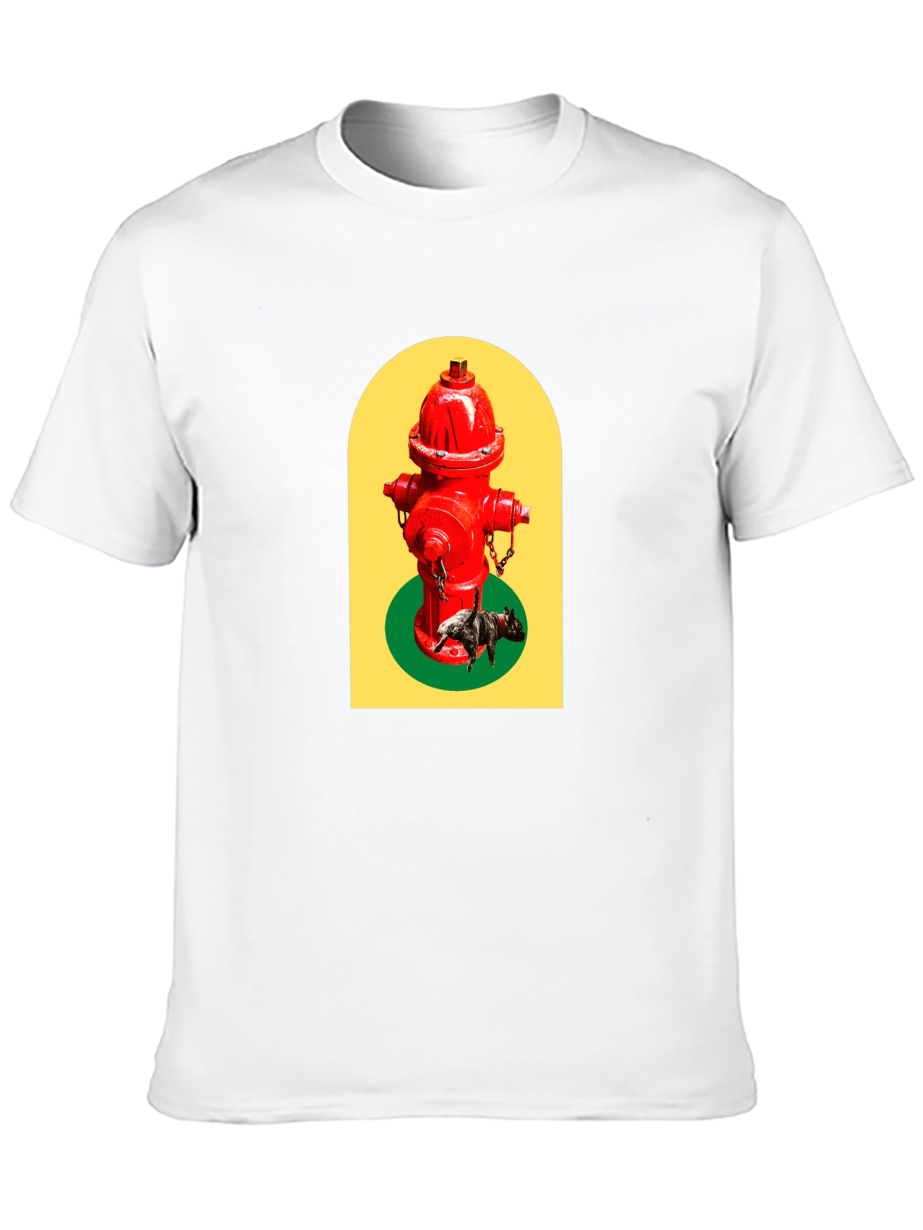 Funky Fire Hydrant Dog Graphic T-Shirt