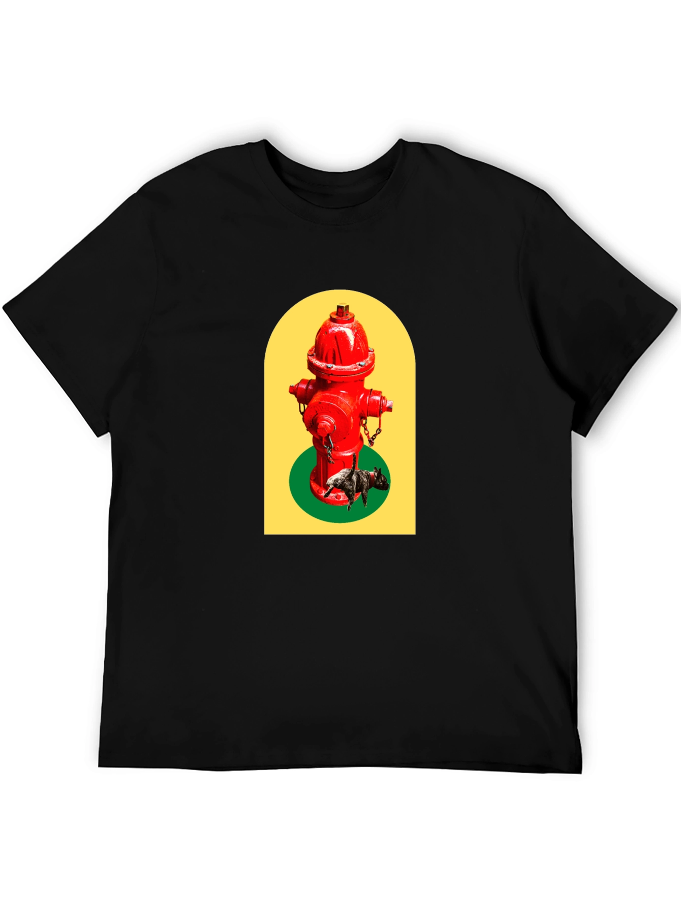 Funky Fire Hydrant Dog Graphic T-Shirt