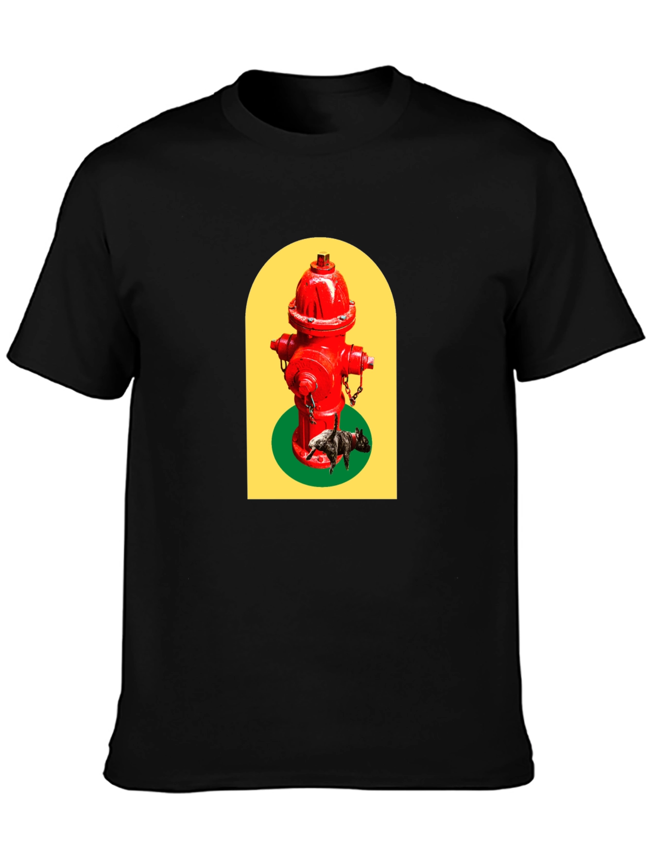 Funky Fire Hydrant Dog Graphic T-Shirt