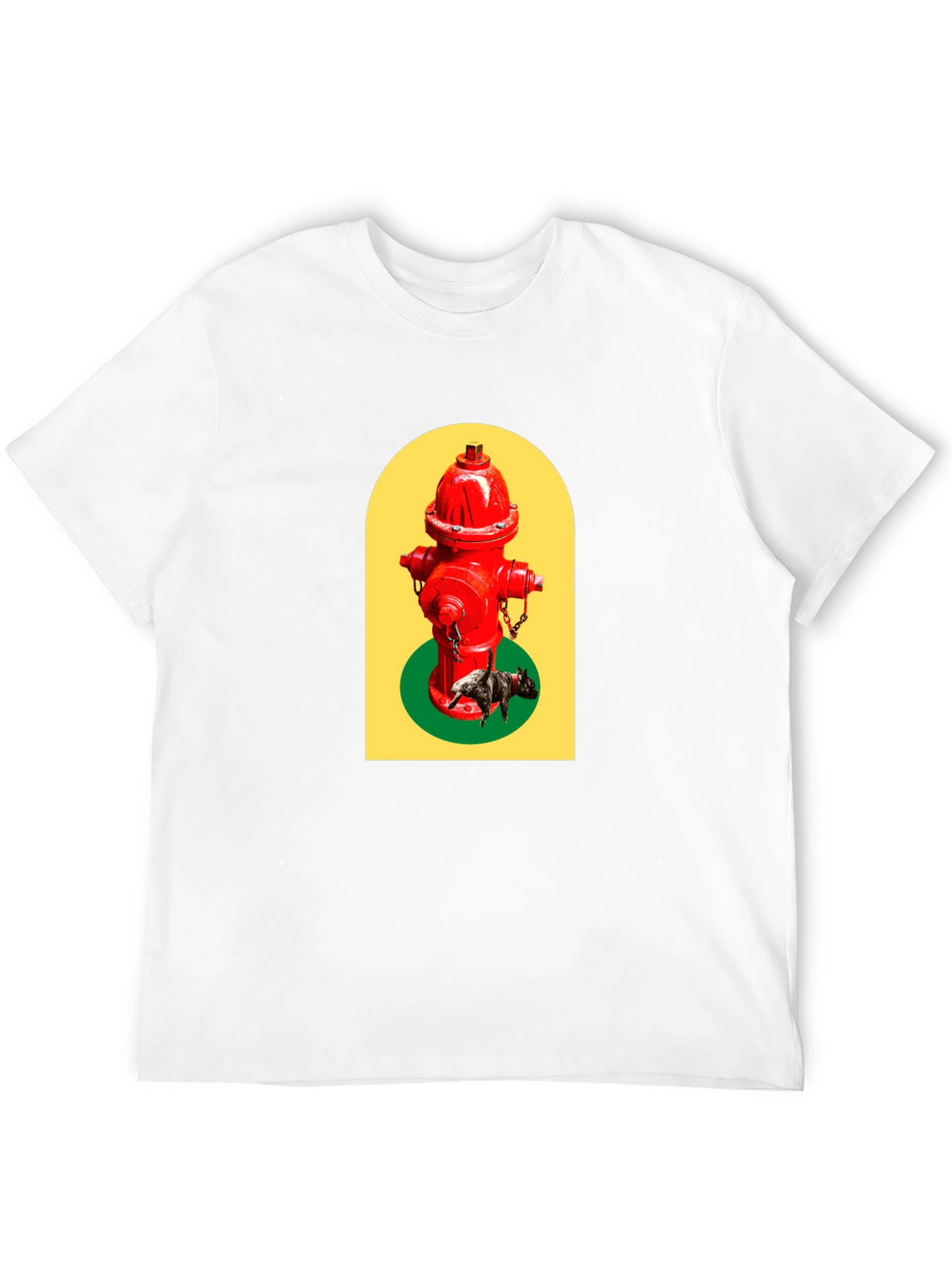 Funky Fire Hydrant Dog Graphic T-Shirt