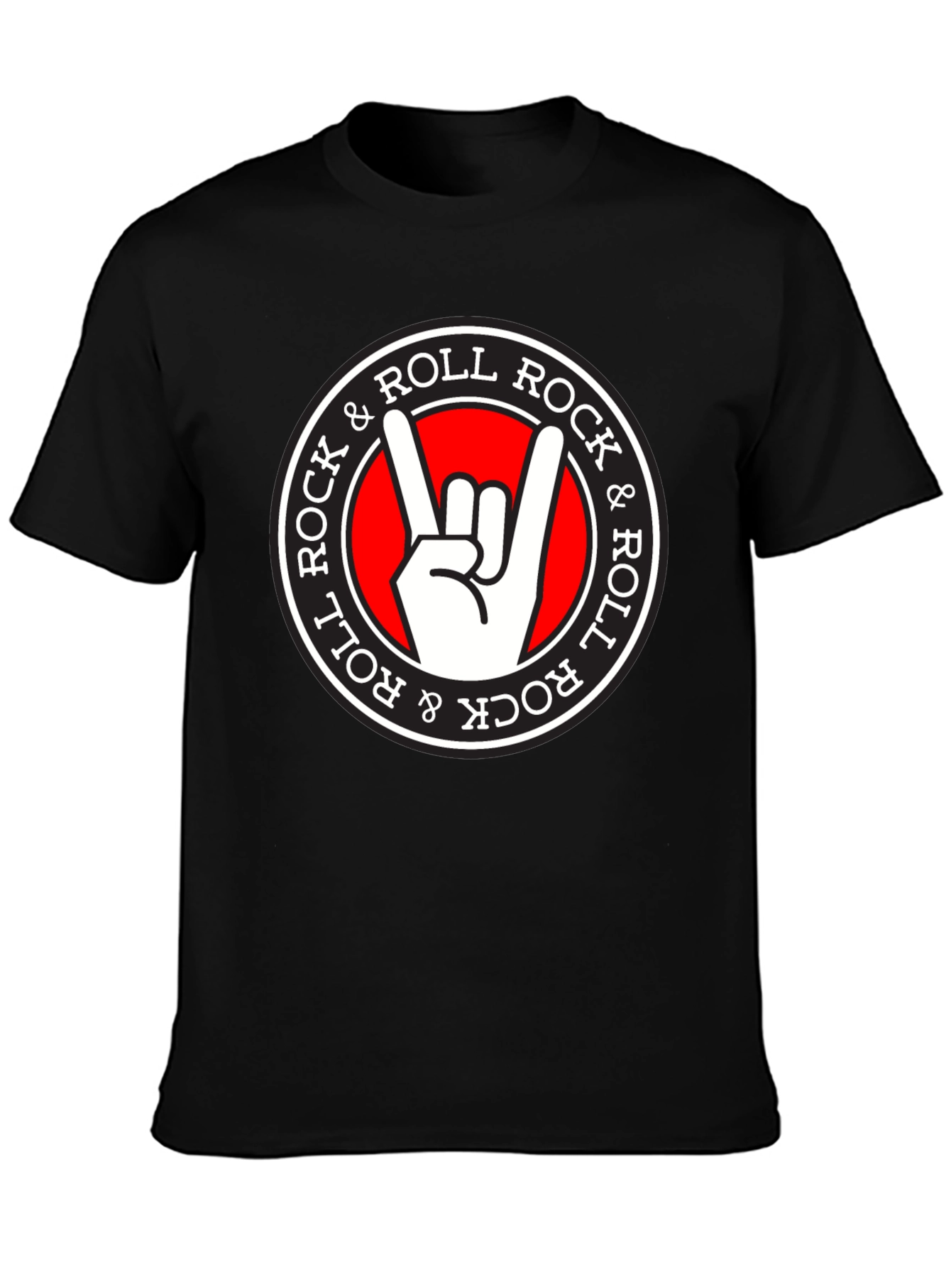 Rock & Roll Hand Sign Black T-Shirt