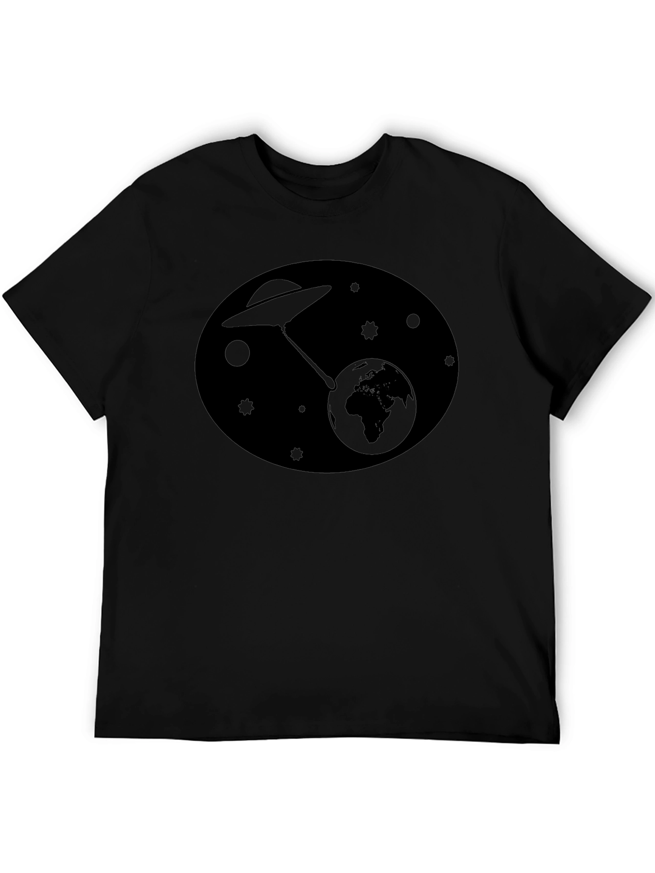 UFO Abduction Graphic Black T-Shirt
