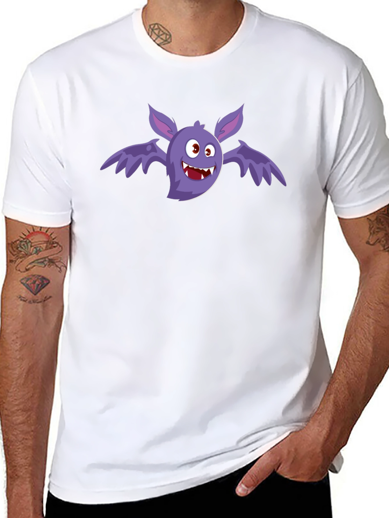 Spooky Bat Graphic Black T-Shirt