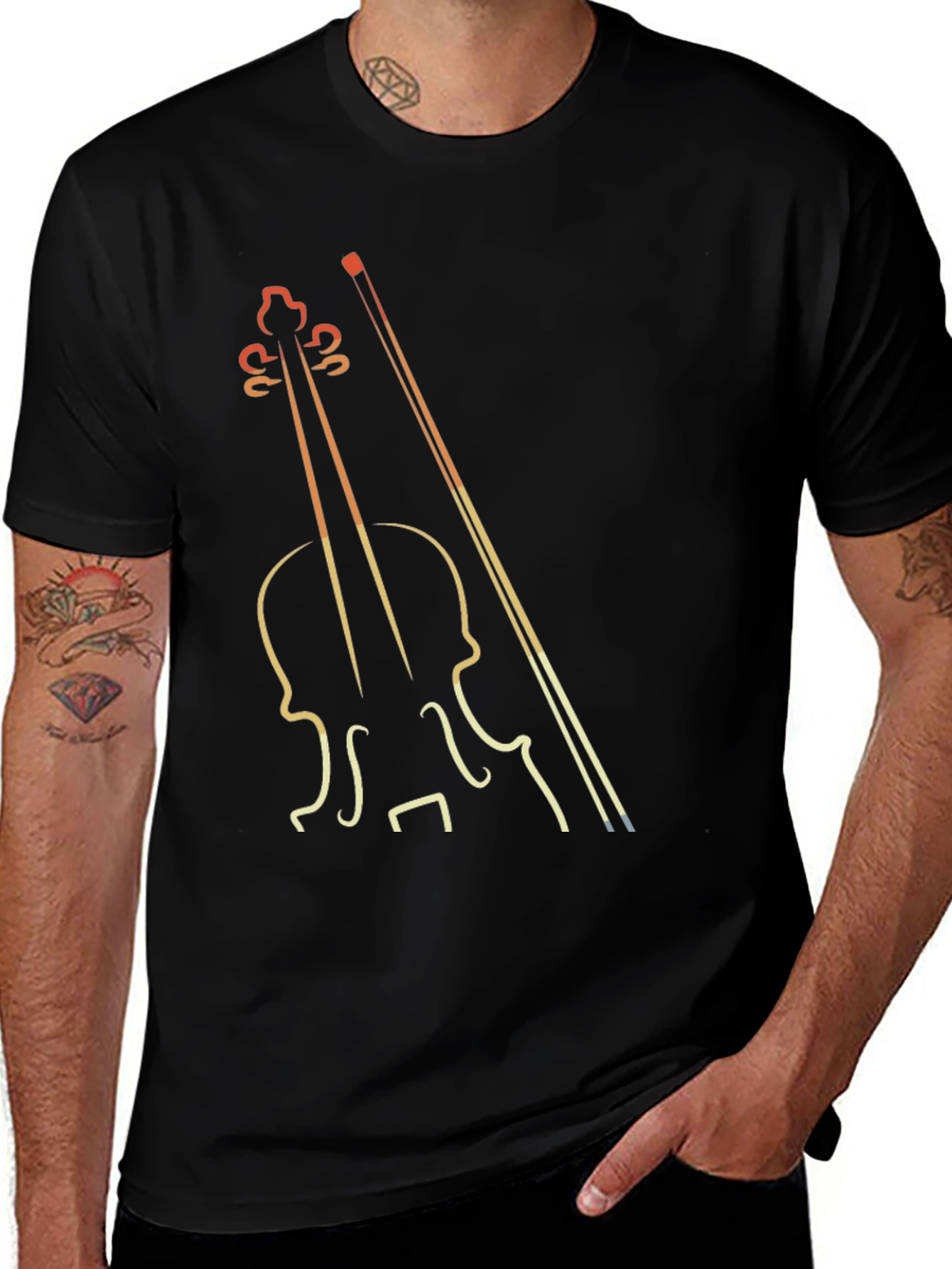 Violin Graphic Tee - Musician T-Shirt