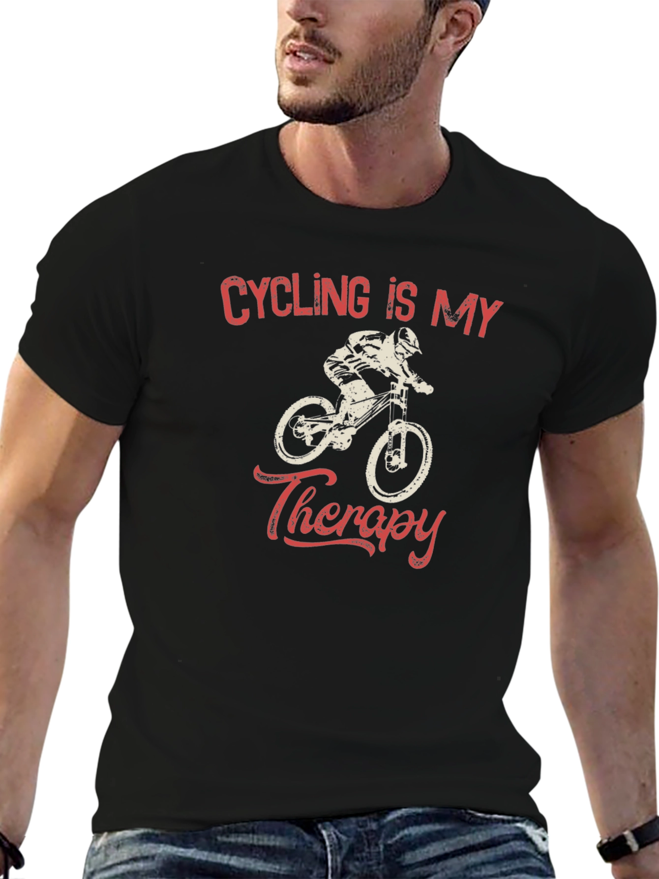 Cycling Is My Therapy Graphic Tee