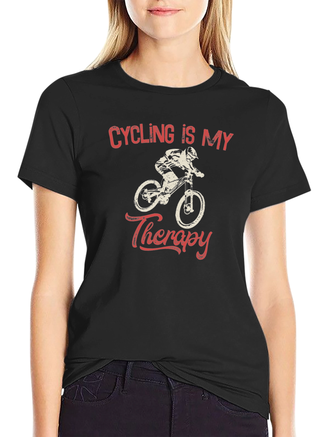 Cycling Is My Therapy Graphic Tee