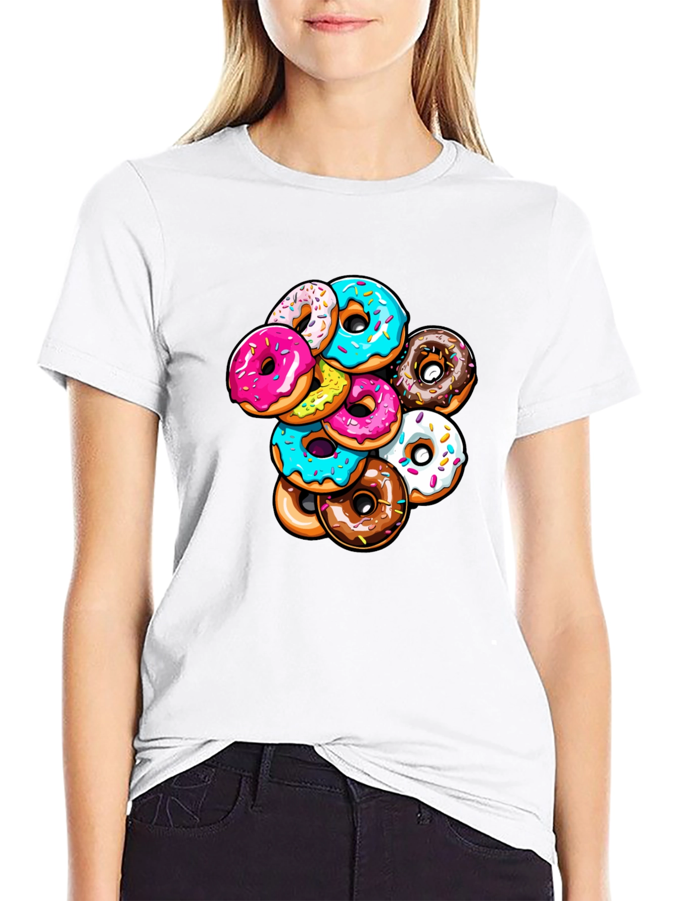 Donut Stack Graphic Tee - Sweet Style