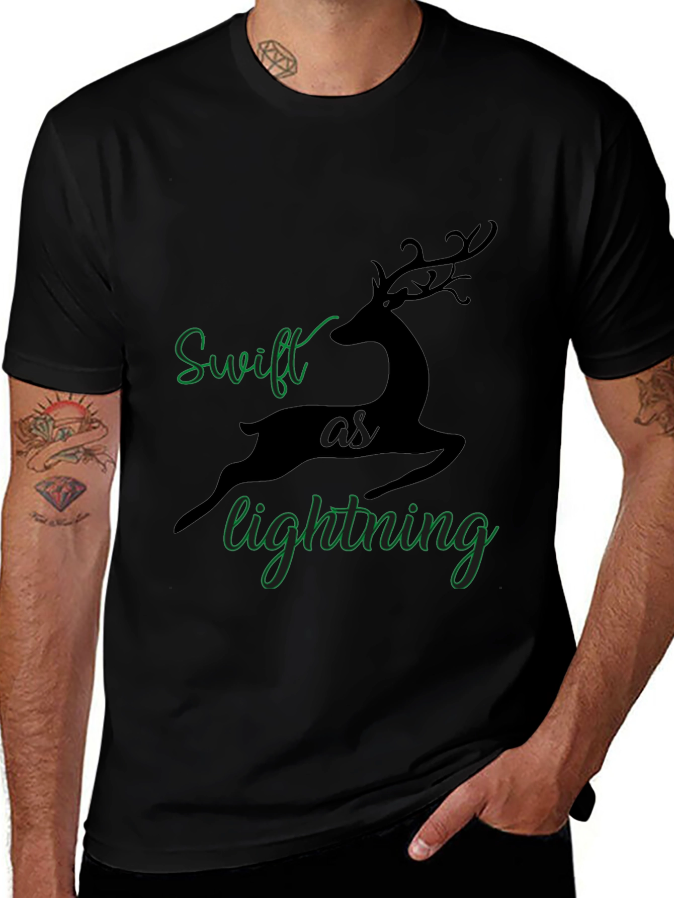 Swift as Lightning Deer Graphic Tee