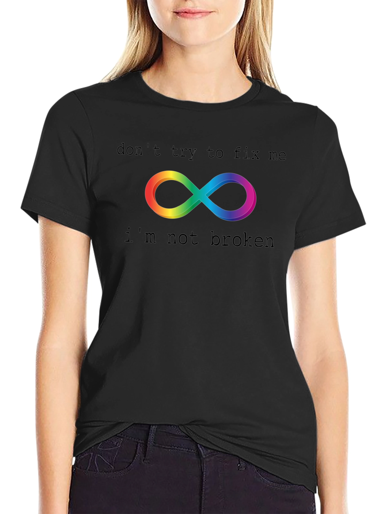 Autism Acceptance Rainbow Infinity Symbol T-Shirt