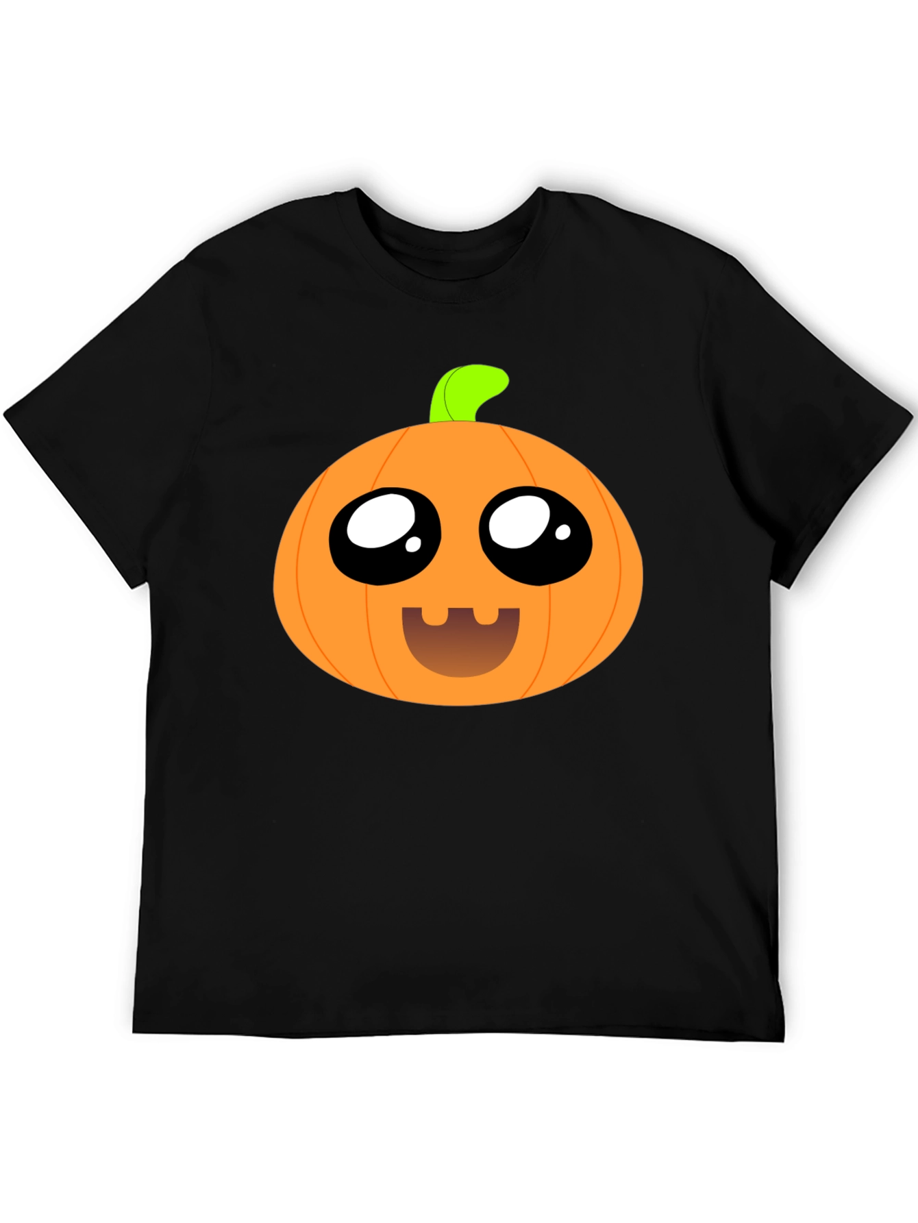 Cute Pumpkin Face Black T-Shirt