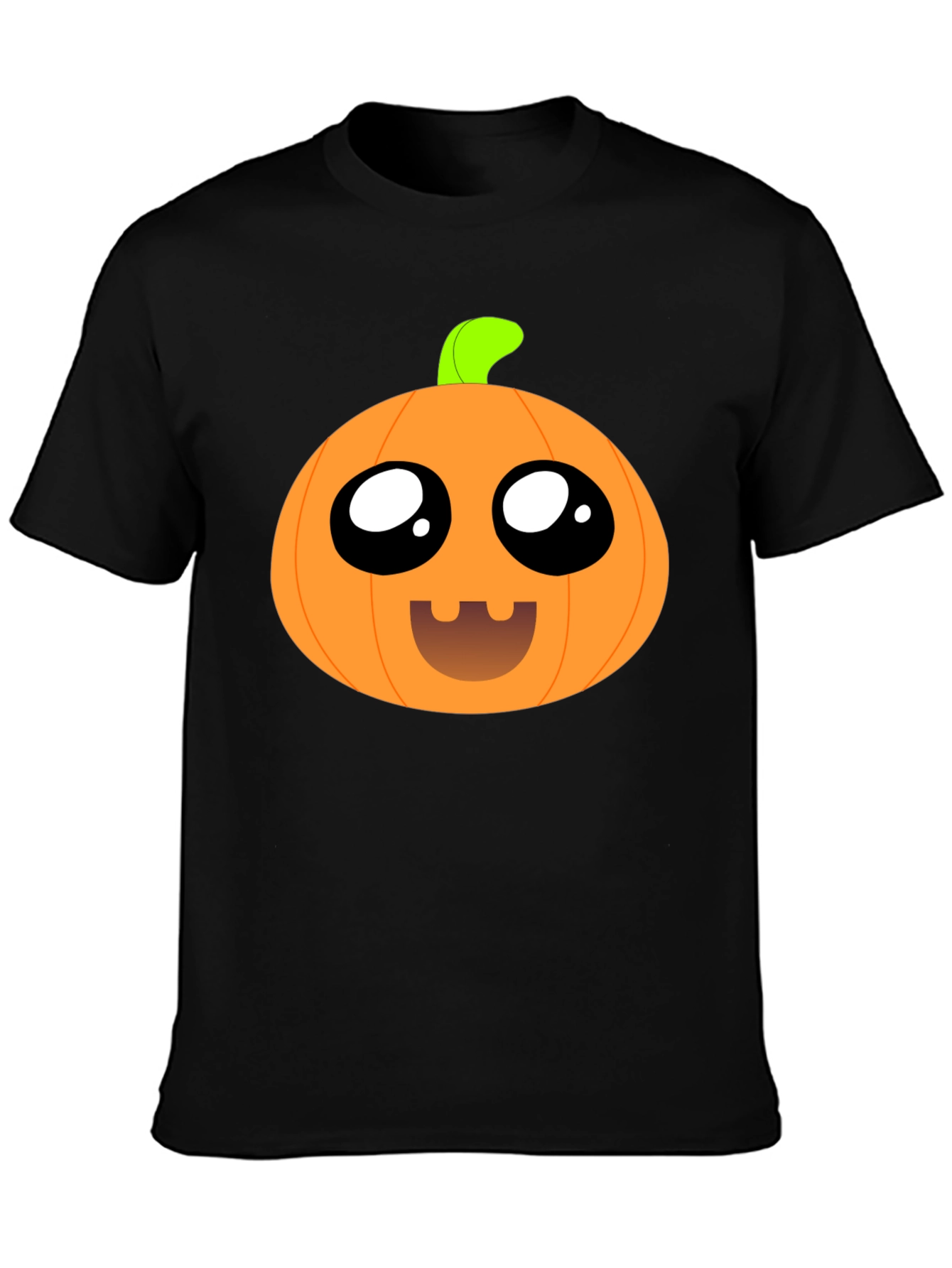 Cute Pumpkin Face Black T-Shirt