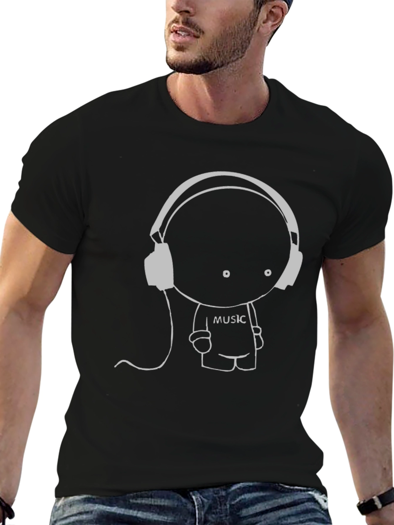Music Lover Graphic Tee - Black