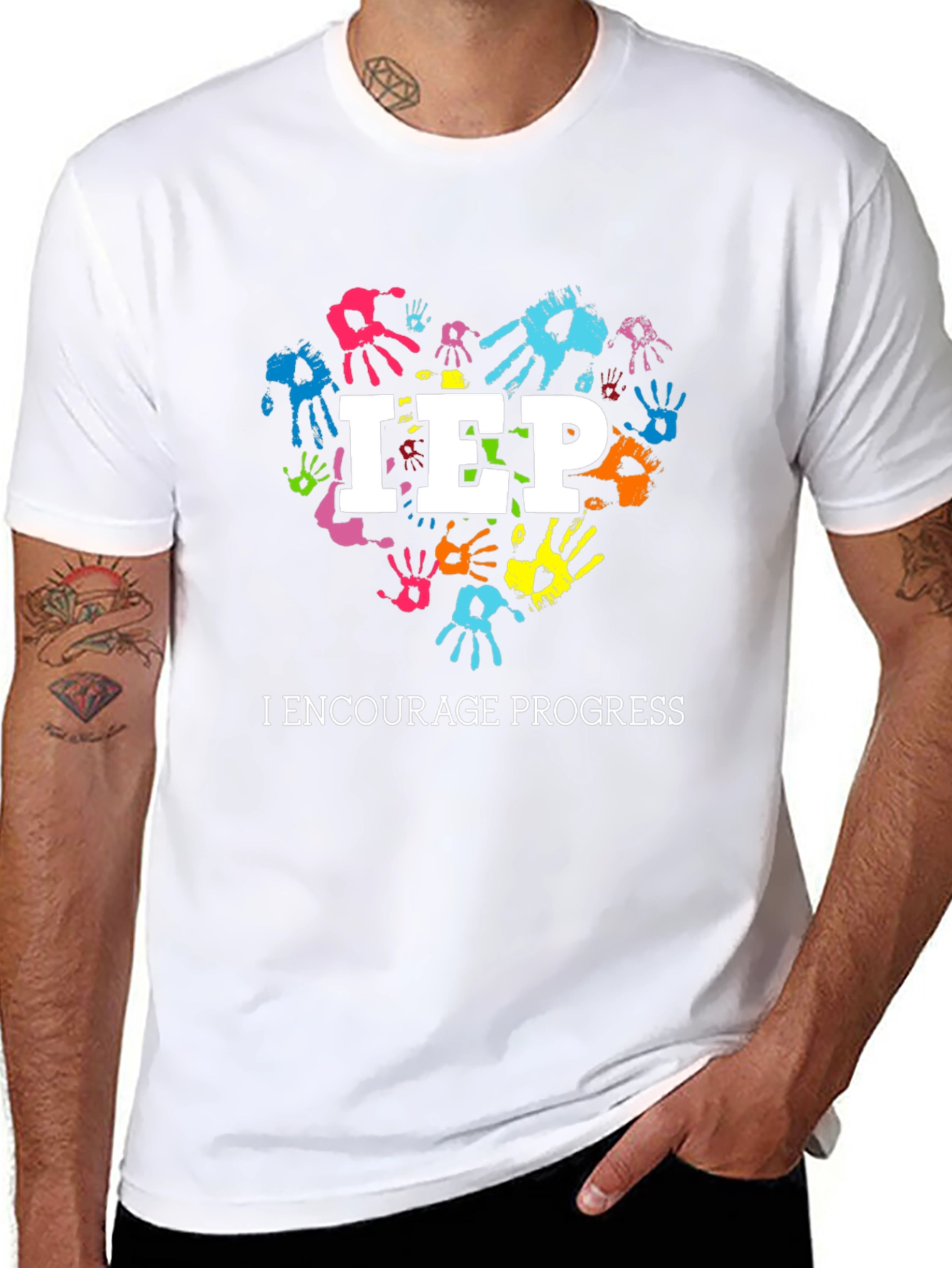 IEP I Encourage Progress Heart Handprint T-Shirt