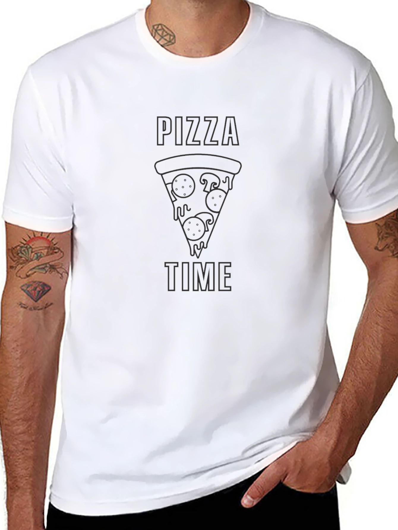 Pizza Time Black Graphic Tee - Unisex