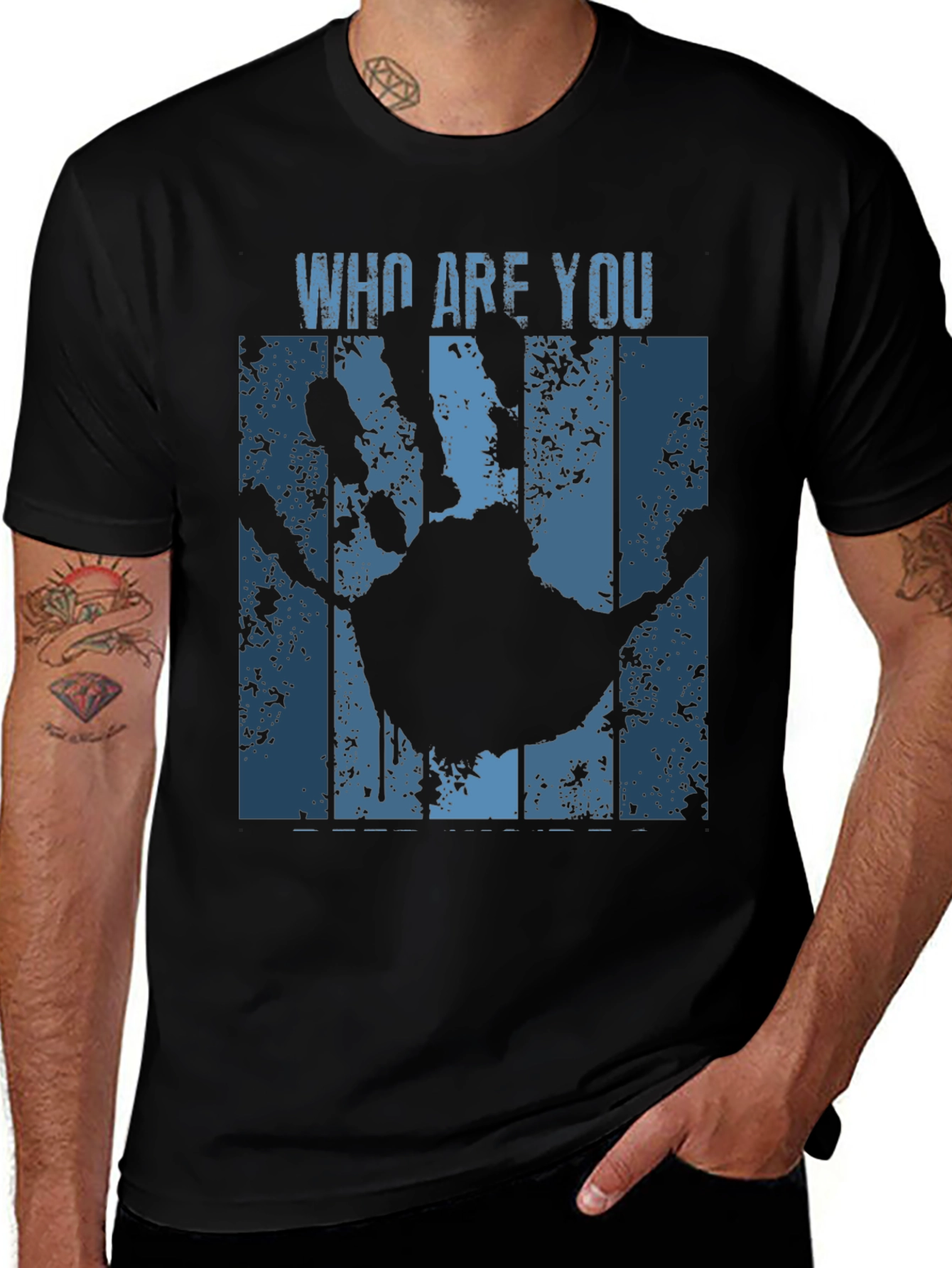 Who Are You Handprint Graphic Tee
