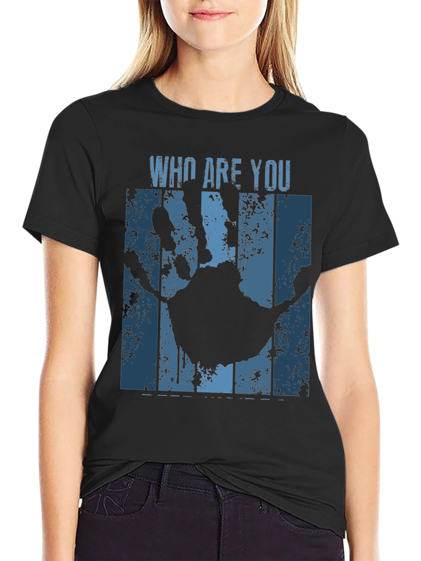 Who Are You Handprint Graphic Tee