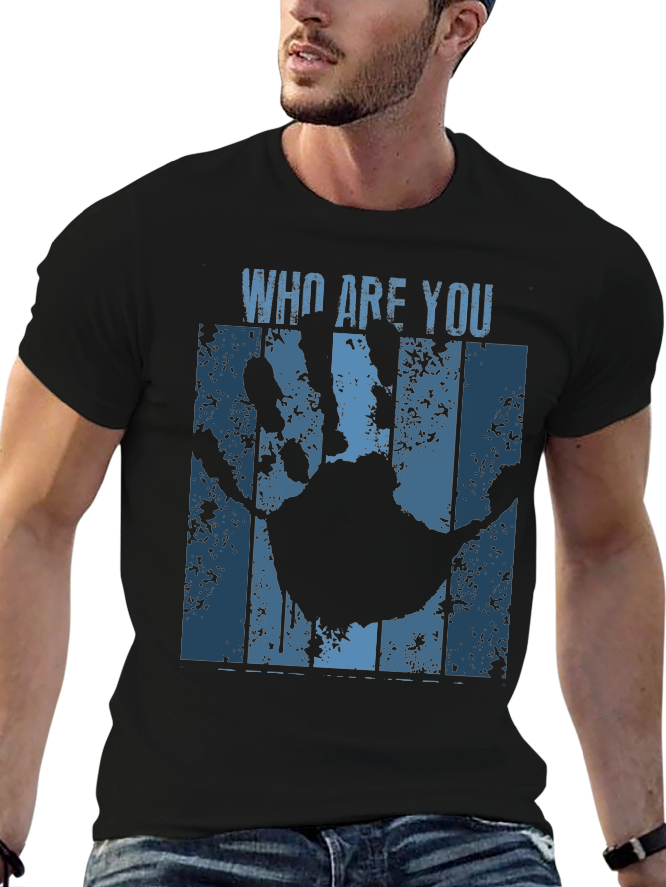Who Are You Handprint Graphic Tee
