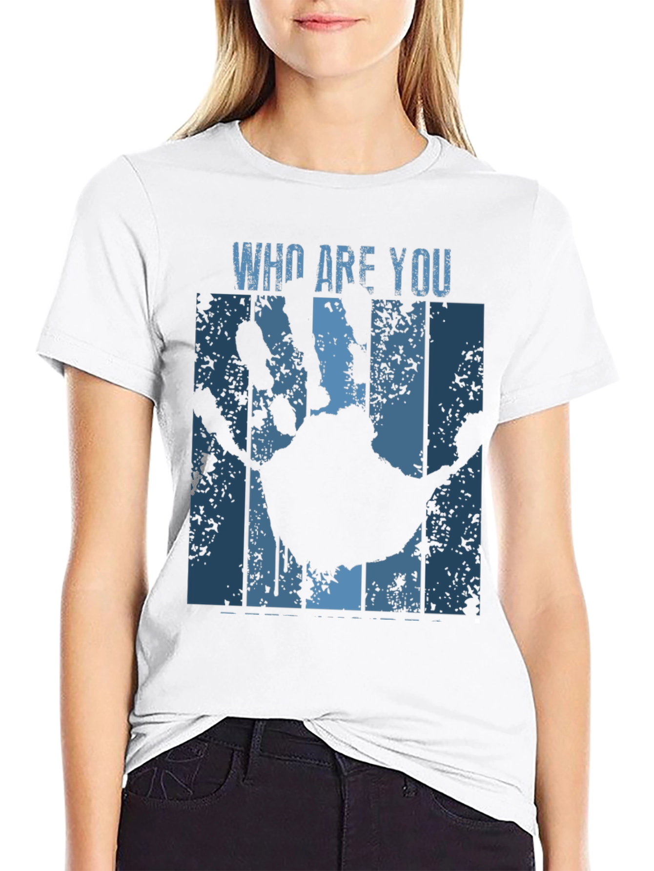 Who Are You Handprint Graphic Tee