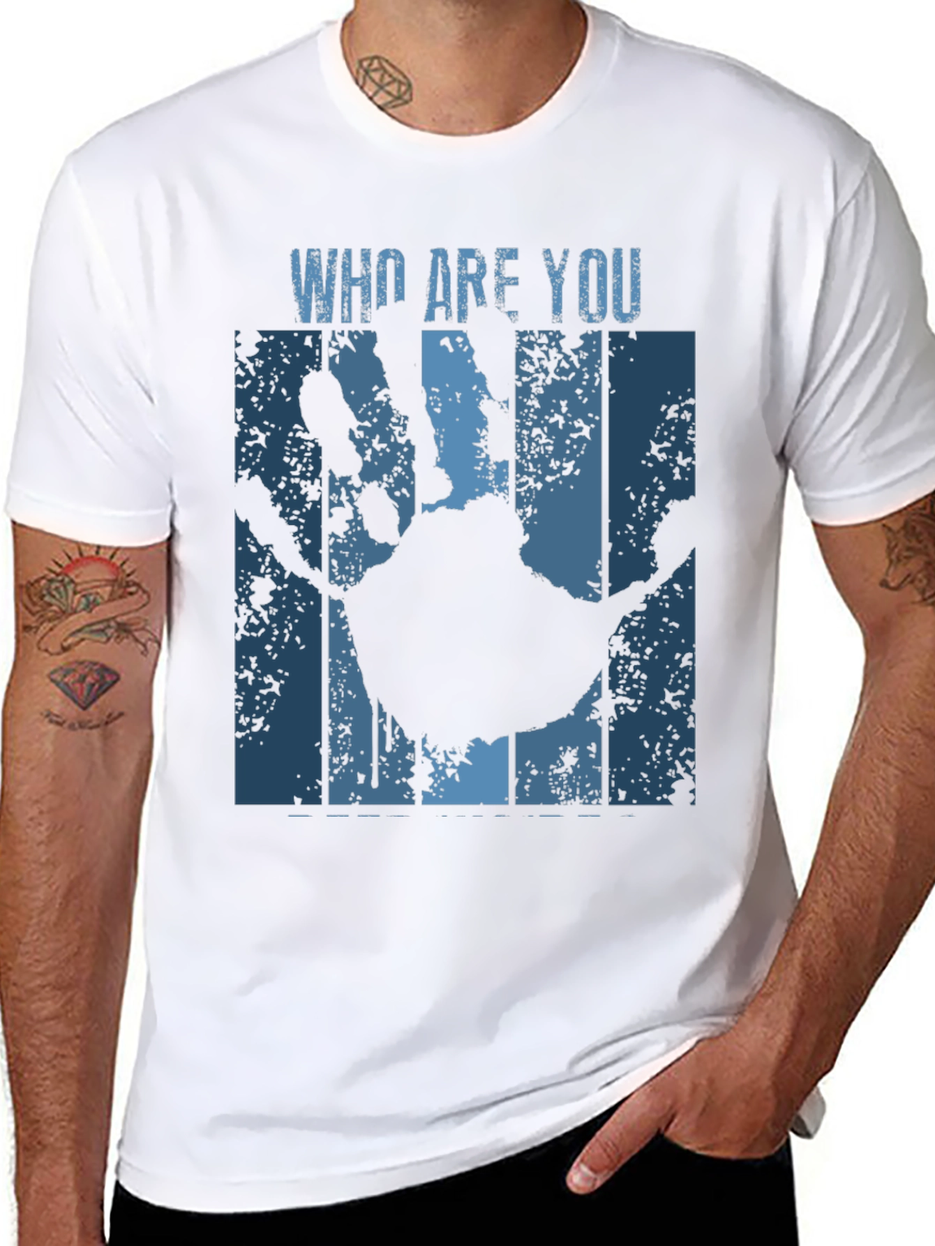 Who Are You Handprint Graphic Tee