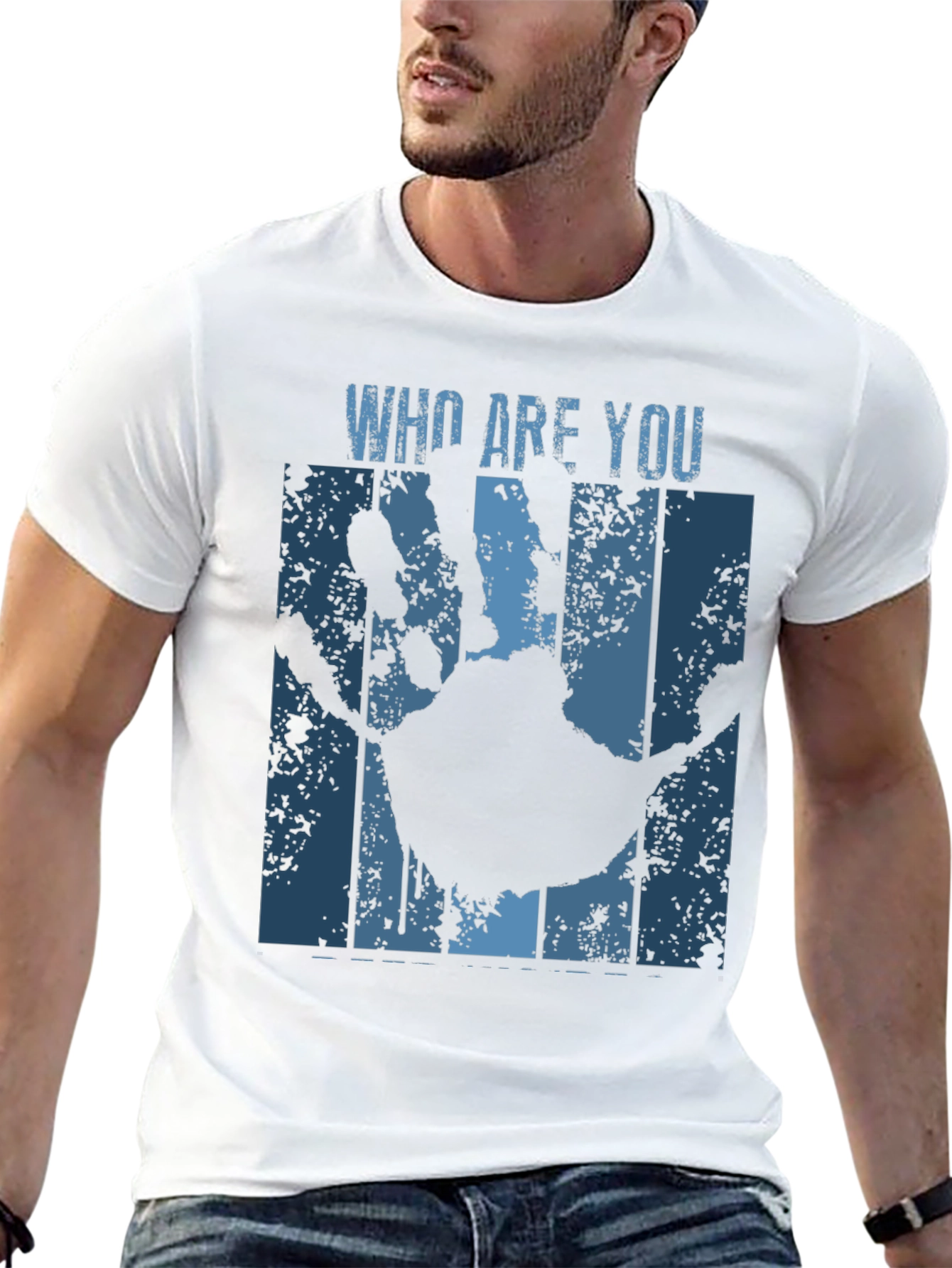 Who Are You Handprint Graphic Tee