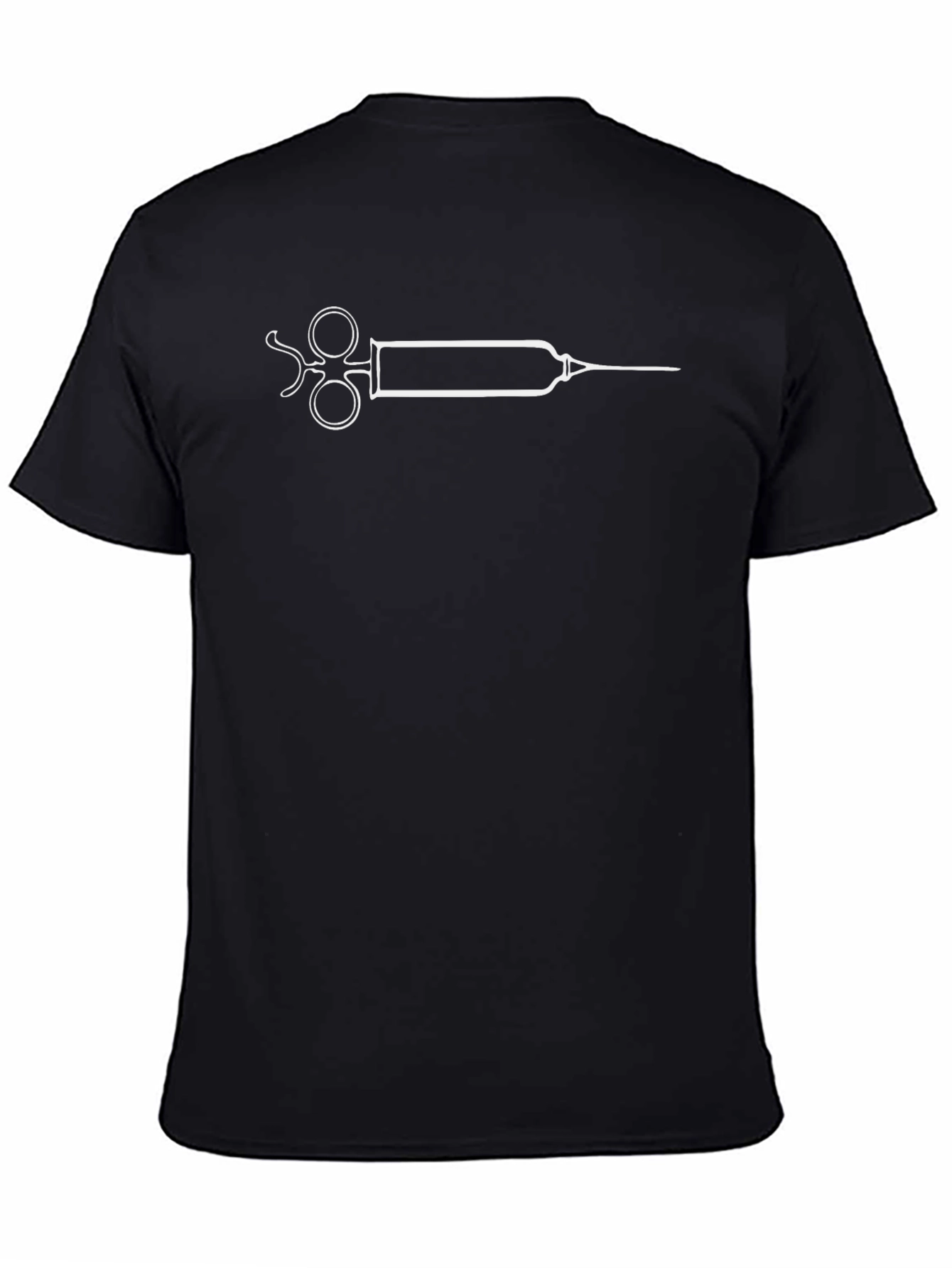 Novelty Syringe T-Shirt - Black Cotton Blend