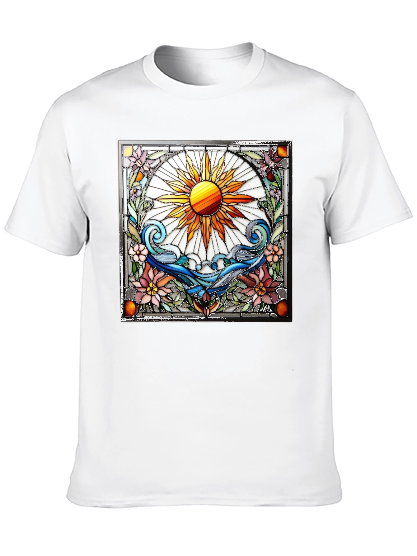 Stained Glass Sun Graphic T-Shirt
