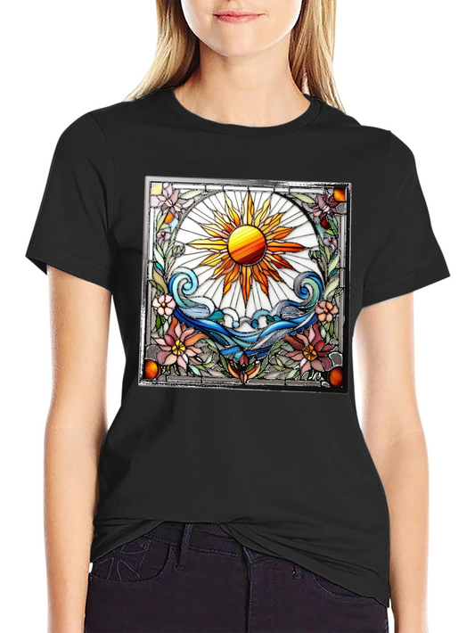 Stained Glass Sun Graphic T-Shirt