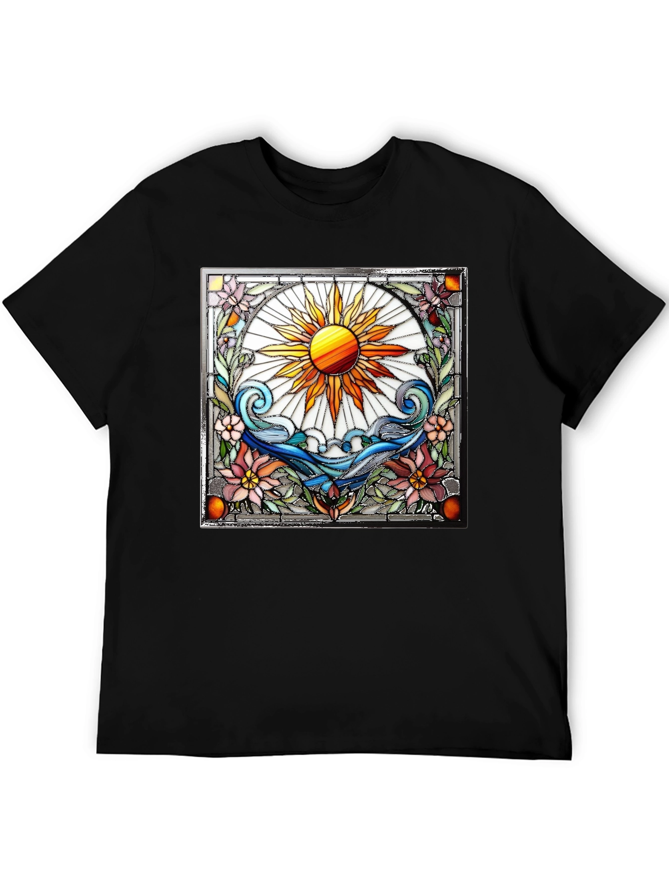 Stained Glass Sun Graphic T-Shirt