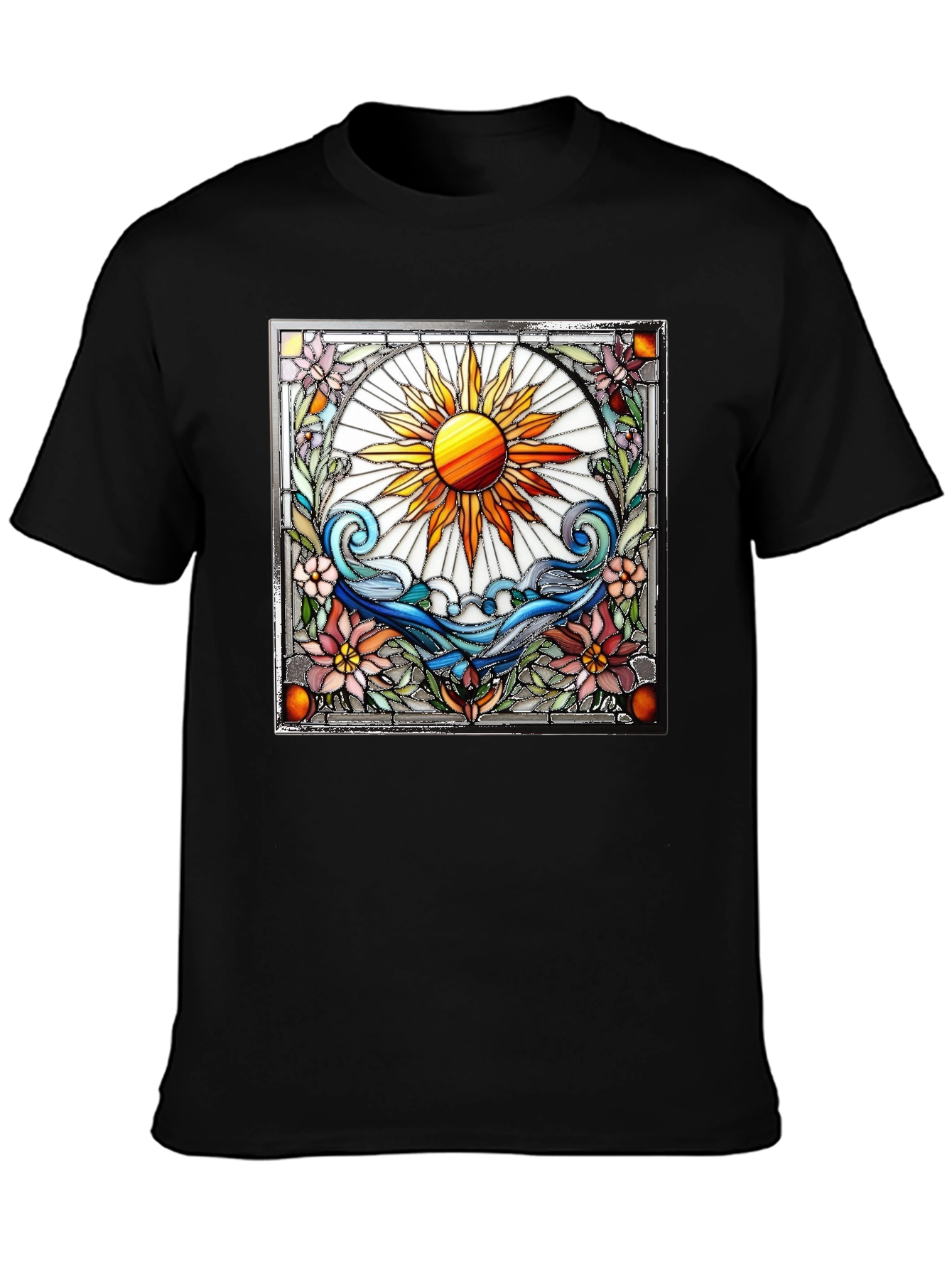 Stained Glass Sun Graphic T-Shirt